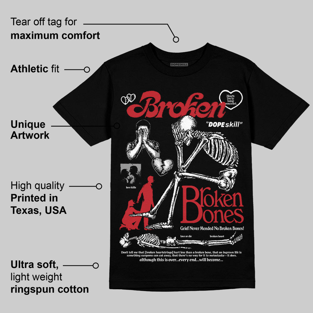 Bred Velvet 11s superstreetwear T-Shirt Broken Bones Graphic