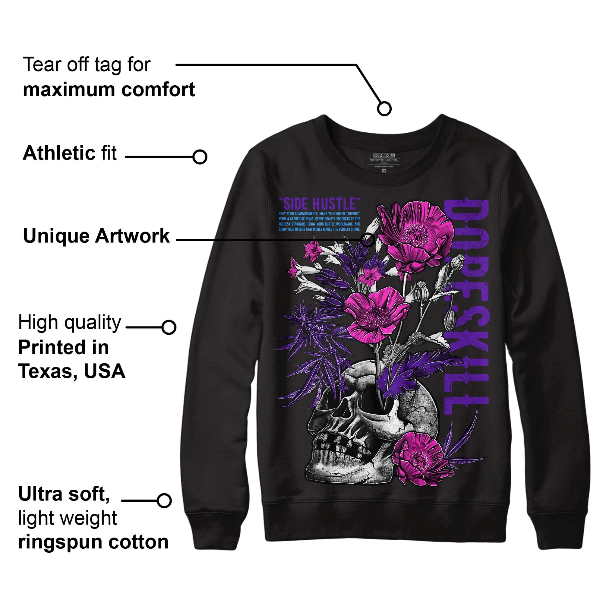 Court Purple 13s superstreetwear Sweatshirt Side Hustle Graphic