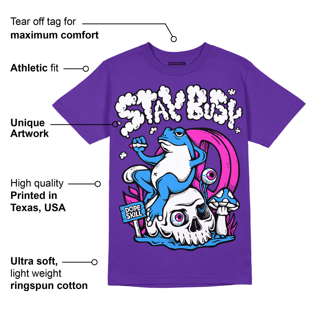 PURPLE Collection superstreetwear Purple T-shirt Stay Busy Graphic