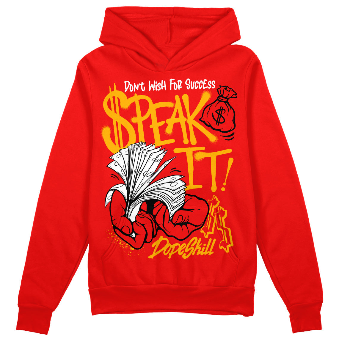 Red Collection superstreetwear Red Hoodie Sweatshirt Speak It Graphic