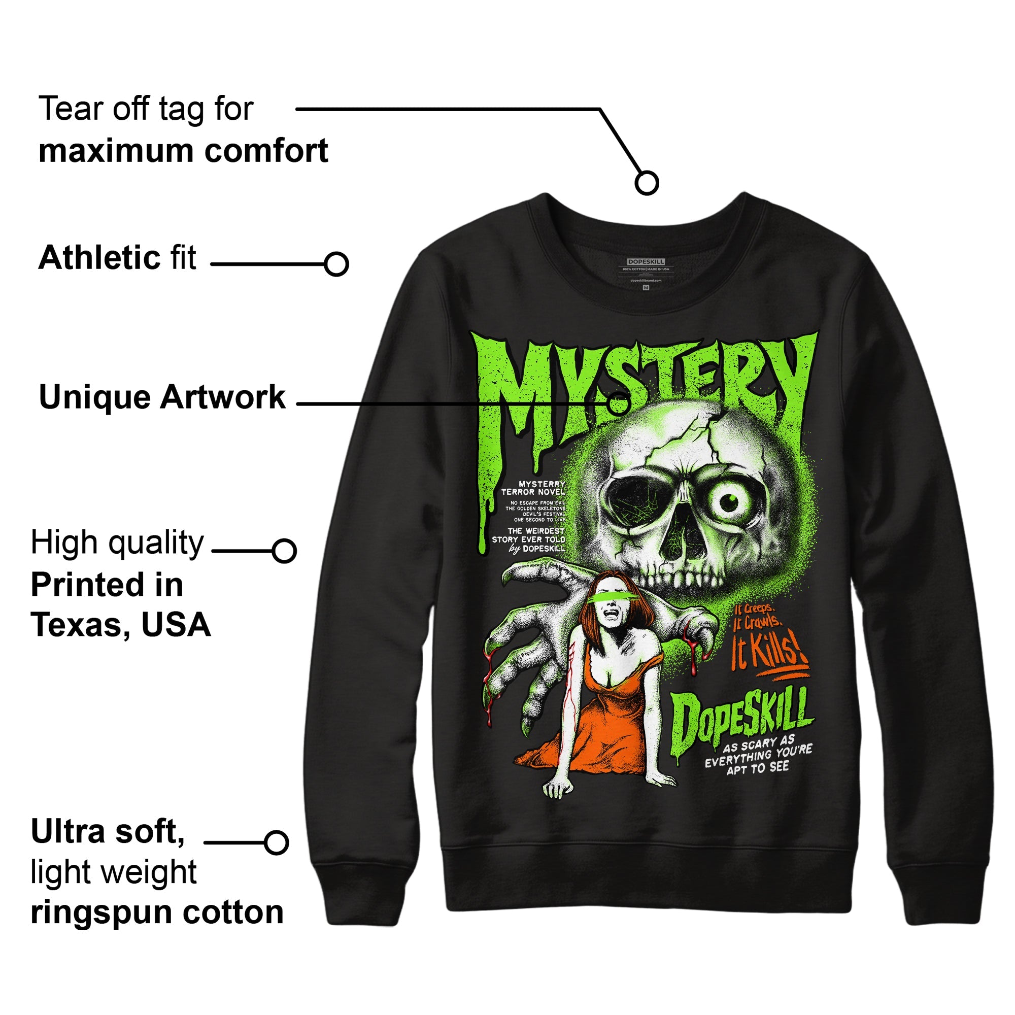 Neon Green Collection superstreetwear Sweatshirt Mystery Ghostly Grasp Graphic