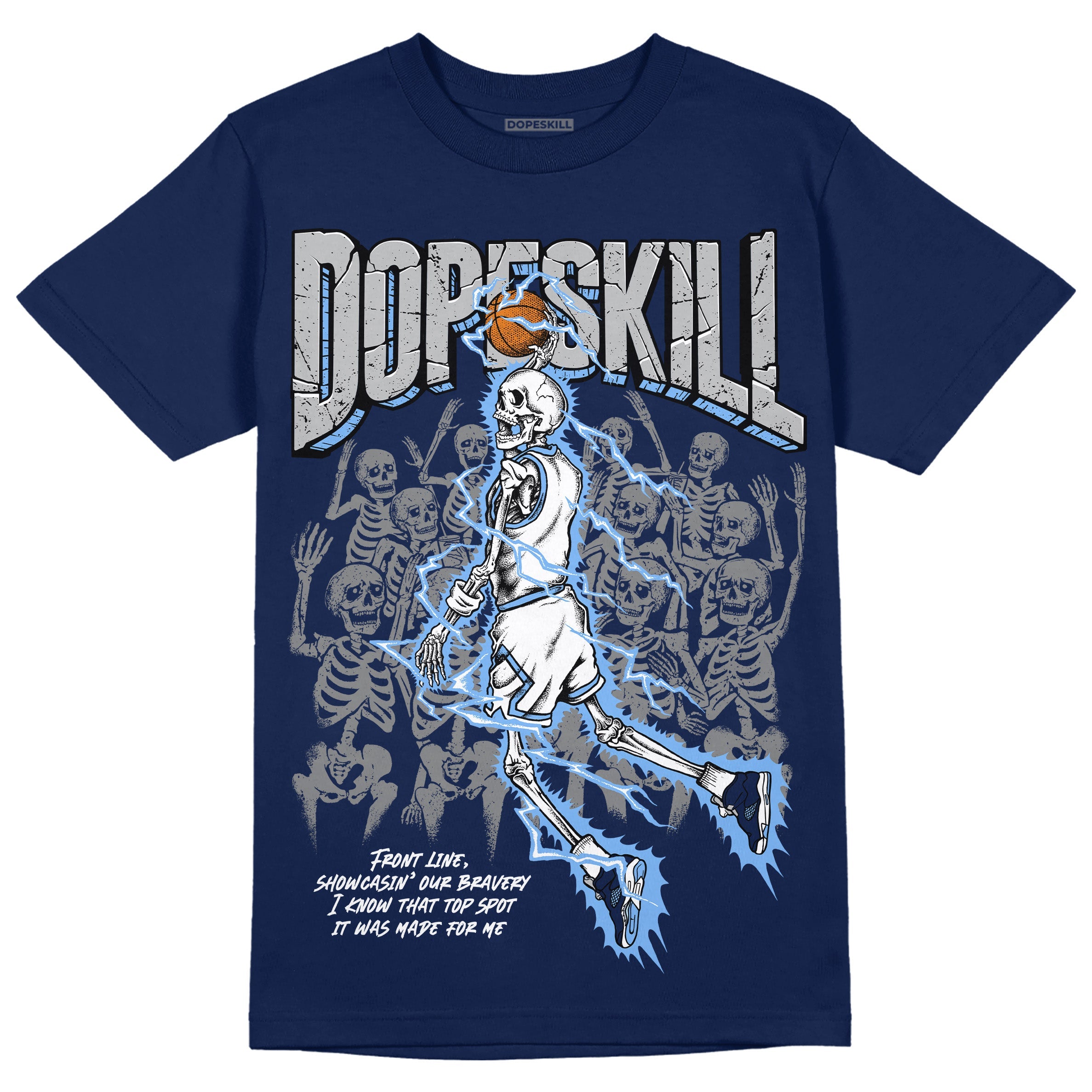 Midnight Navy 5s superstreetwear Navy T-Shirt Thunder Dunk Graphic
