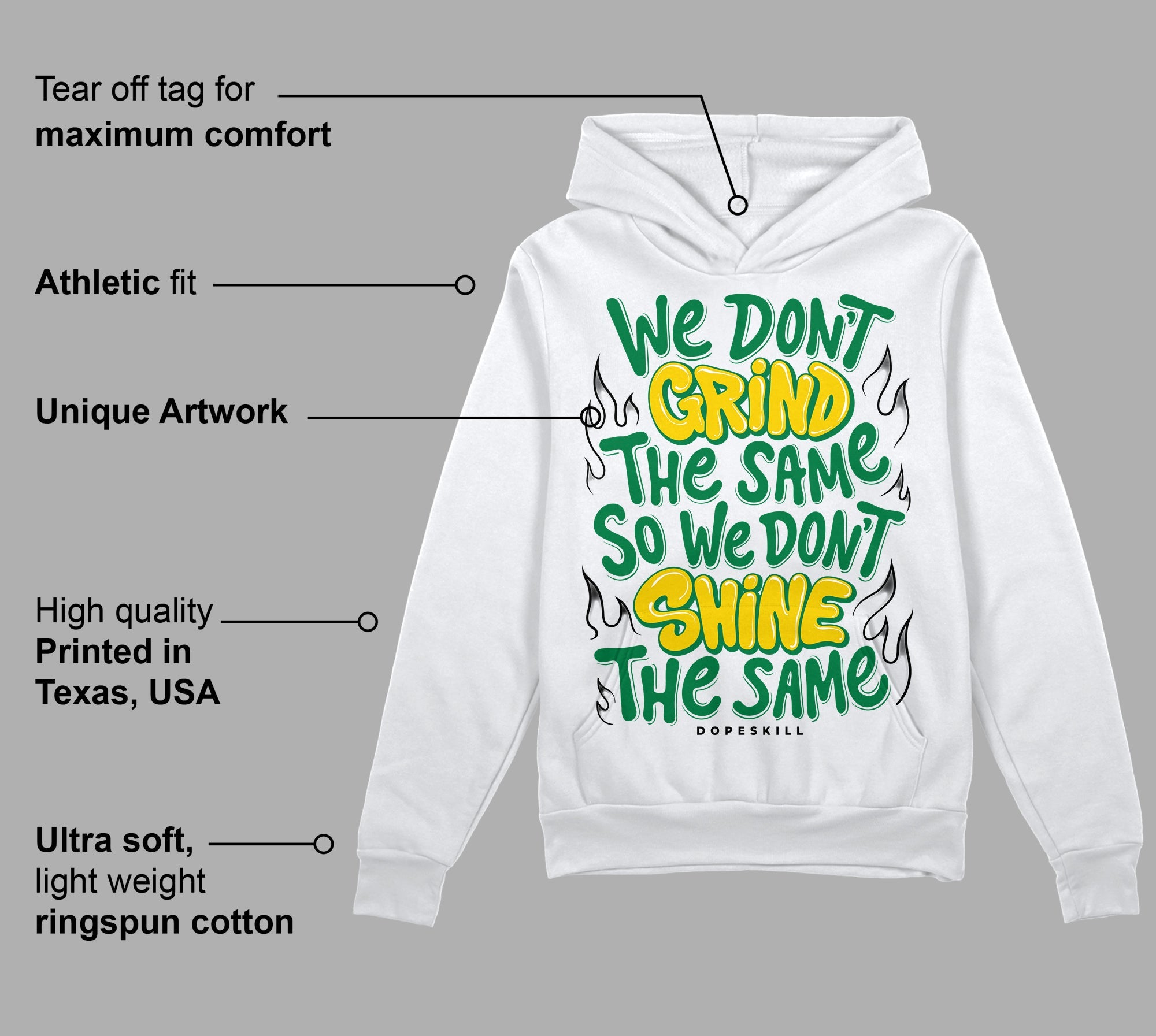 Lucky Green 5s superstreetwear Hoodie Sweatshirt Grind Shine Graphic