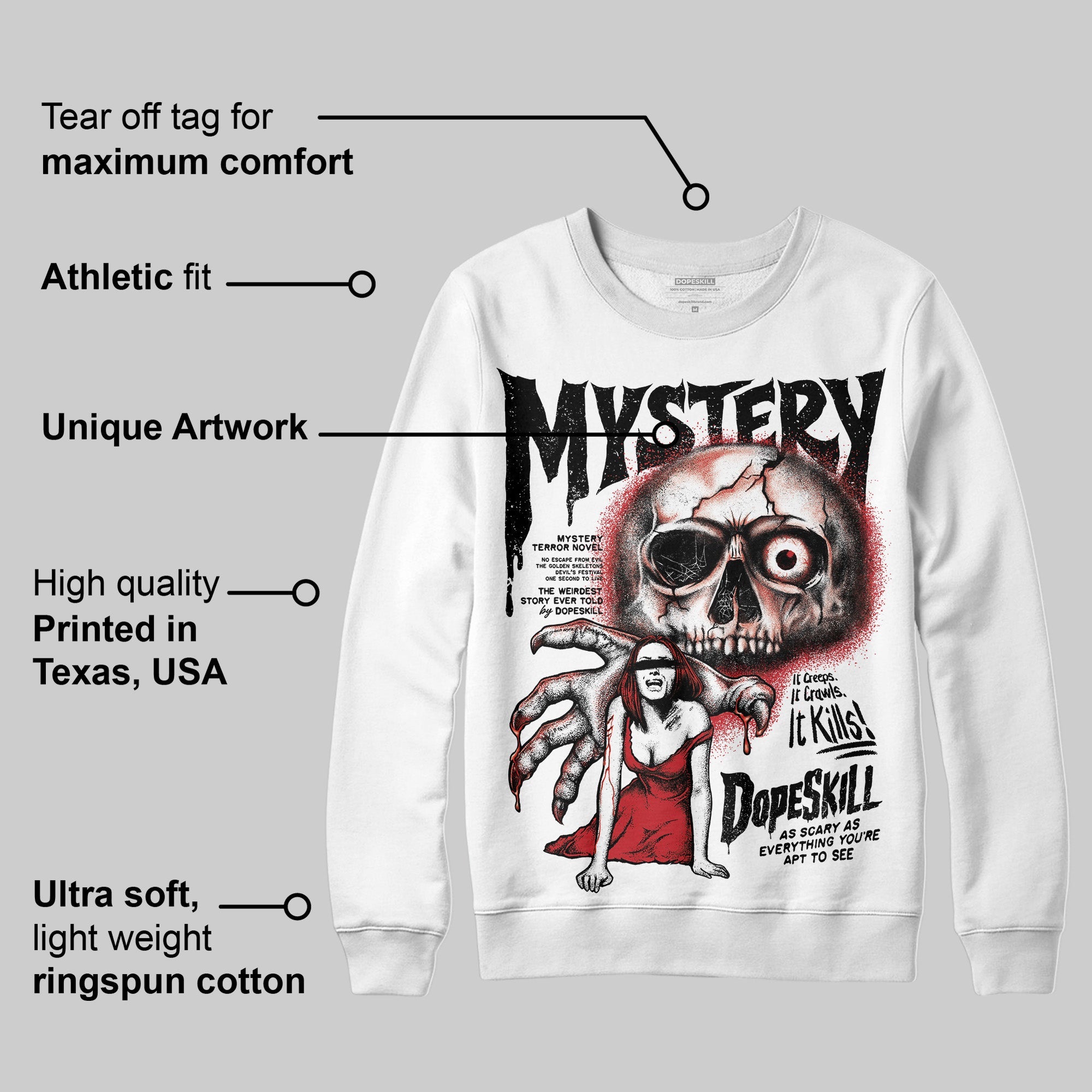 Bred 11s superstreetwear Sweatshirt Mystery Ghostly Grasp Graphic