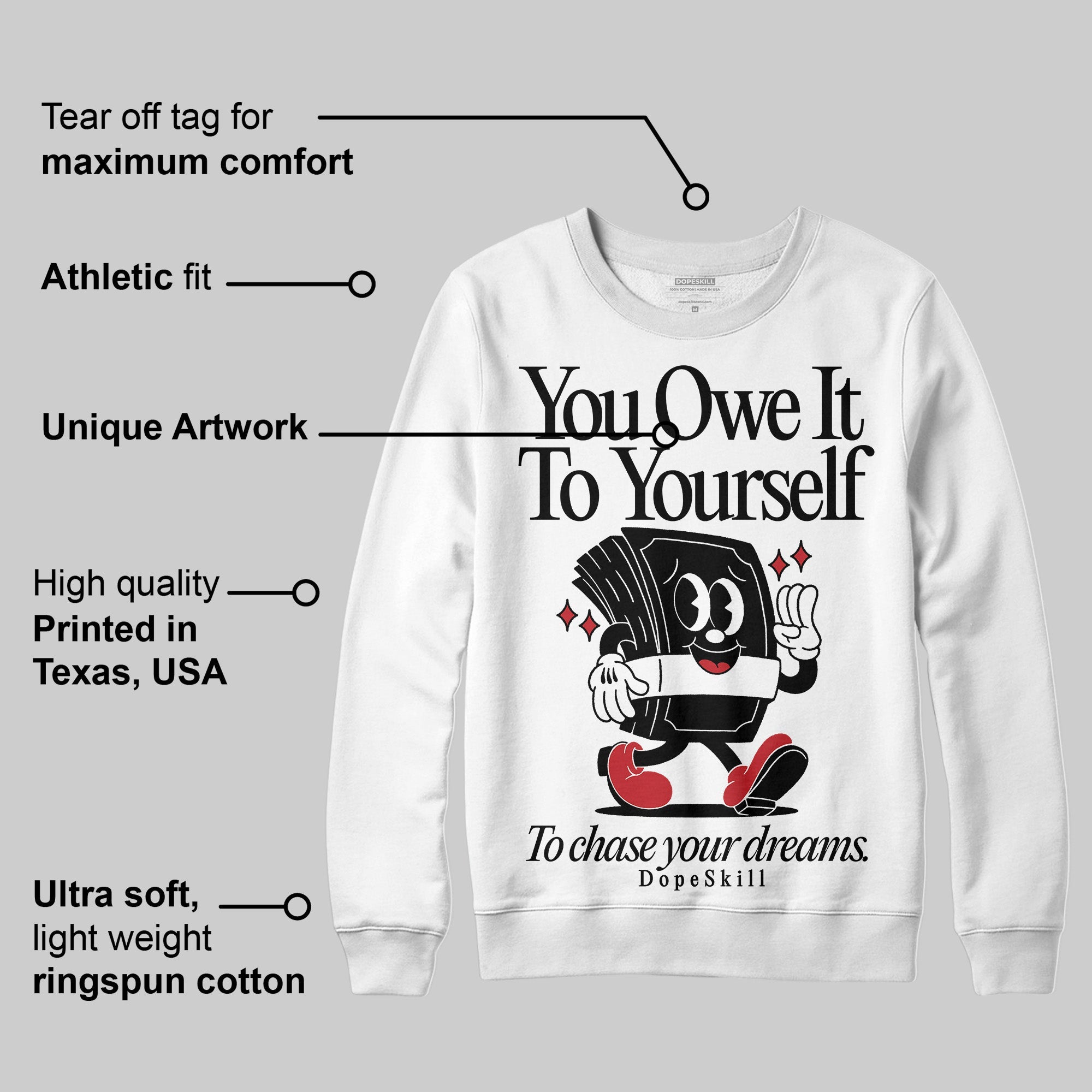 Bred 11s superstreetwear Sweatshirt Owe It To Yourself Graphic