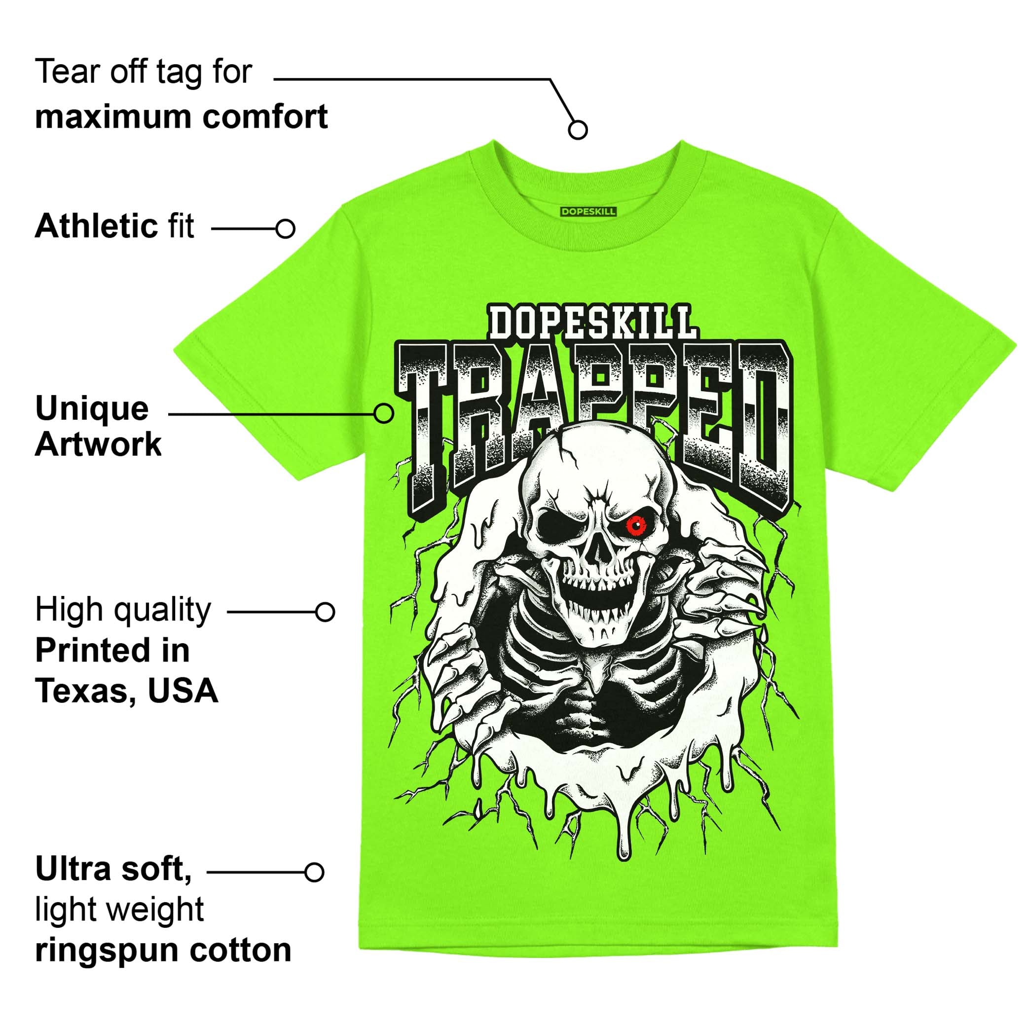 Neon Green Collection superstreetwear Neon Green T-shirt Trapped Halloween Graphic