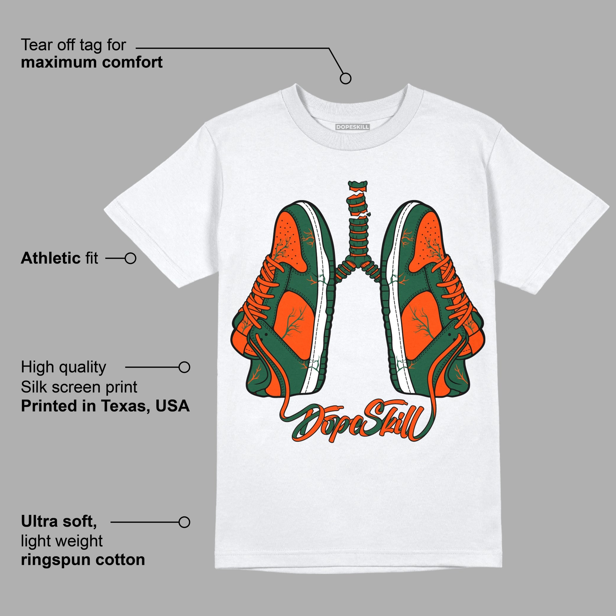 Dunk Low Team Dark Green Orange superstreetwear T-Shirt Breathe Graphic