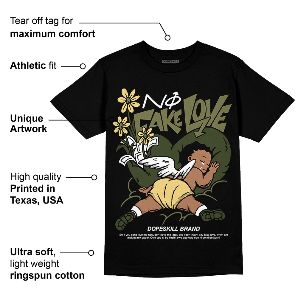 Craft Olive 4s superstreetwear T-Shirt No Fake Love Graphic