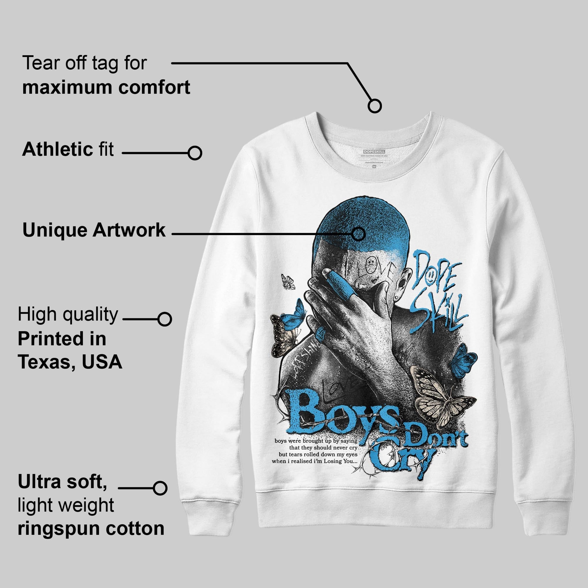 UNC Reimagined 1s superstreetwear Sweatshirt Boys Don't Cry Graphic