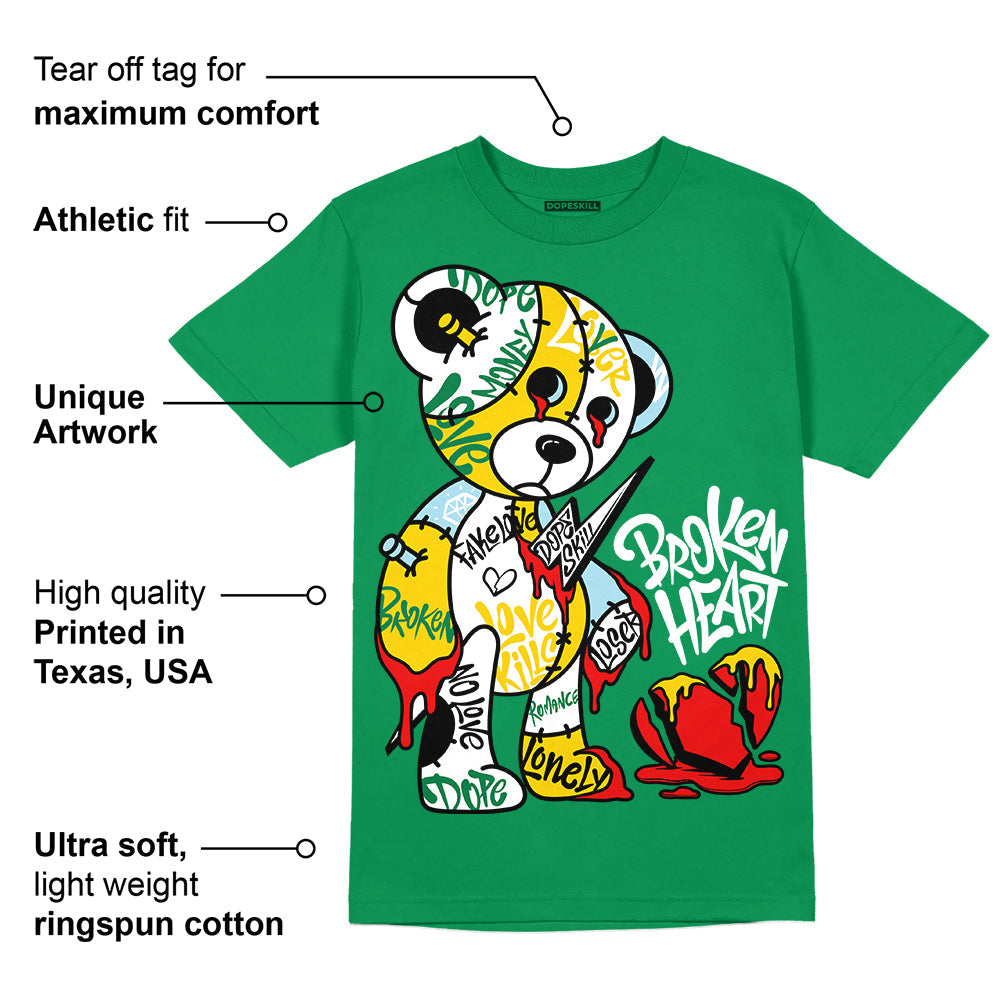 Lucky Green 5s superstreetwear Green T-shirt Broken Heart Graphic