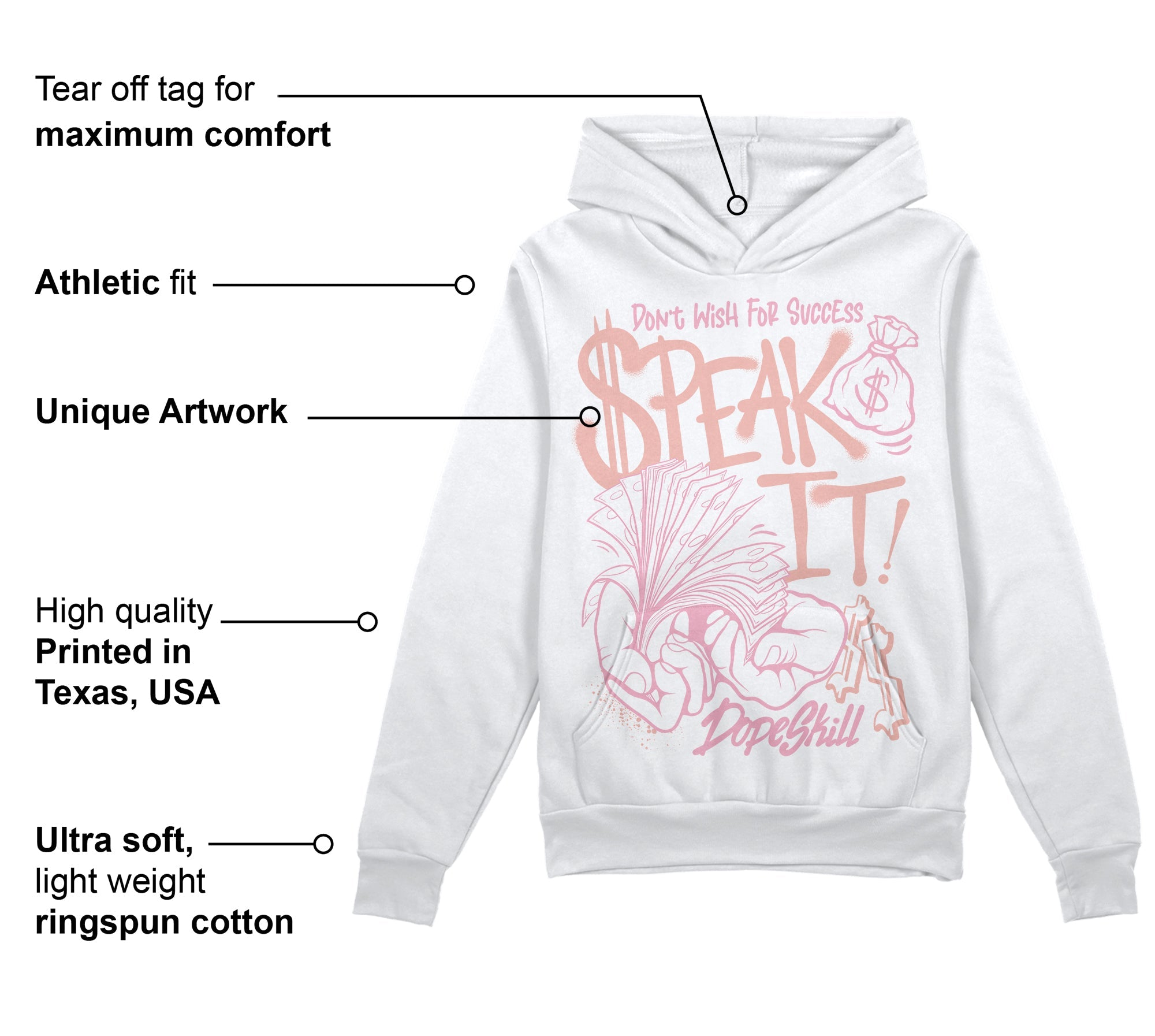 Legend Pink 11s superstreetwear Hoodie Sweatshirt Speak It Graphic