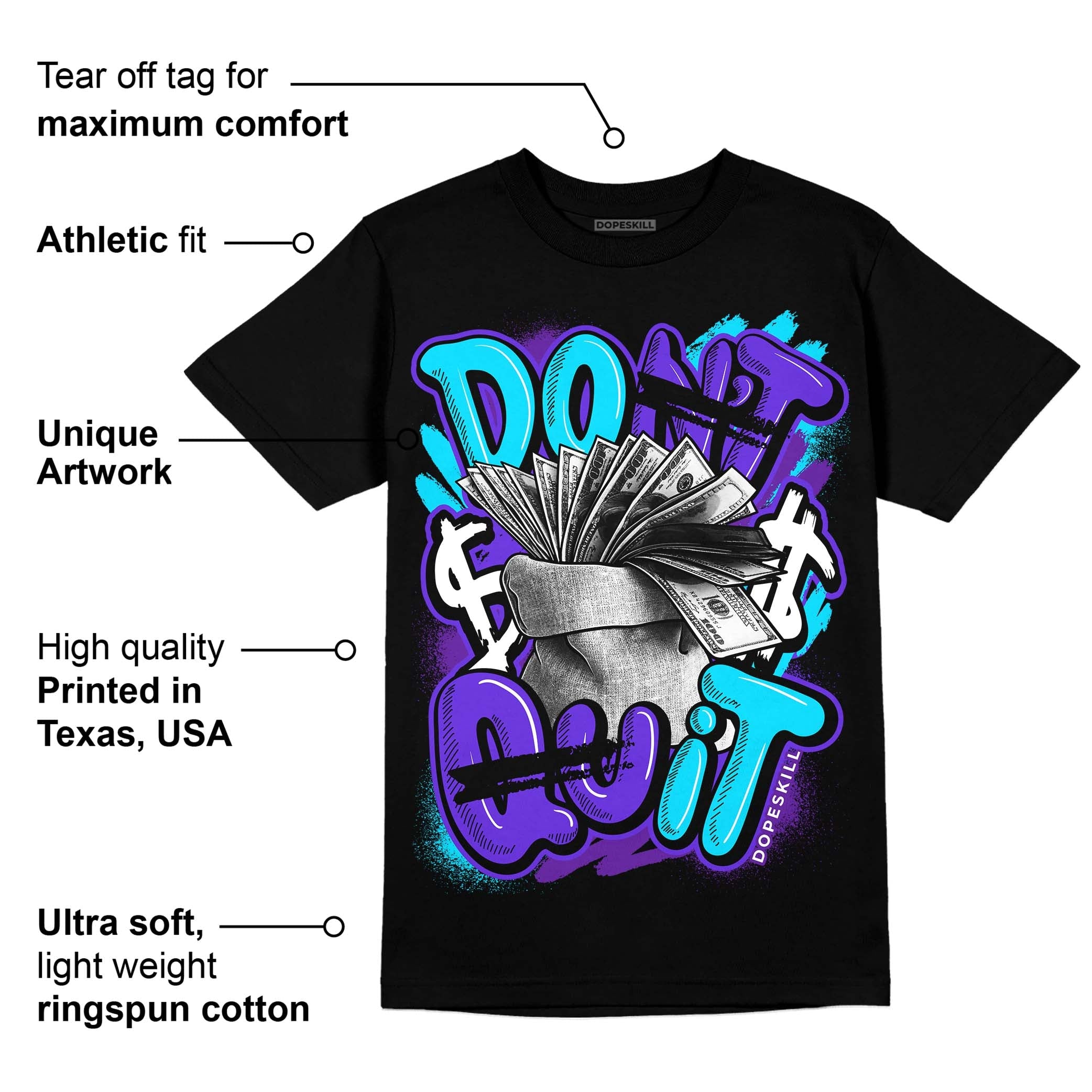 Aqua 6s superstreetwear T-Shirt Don't Quit Graphic