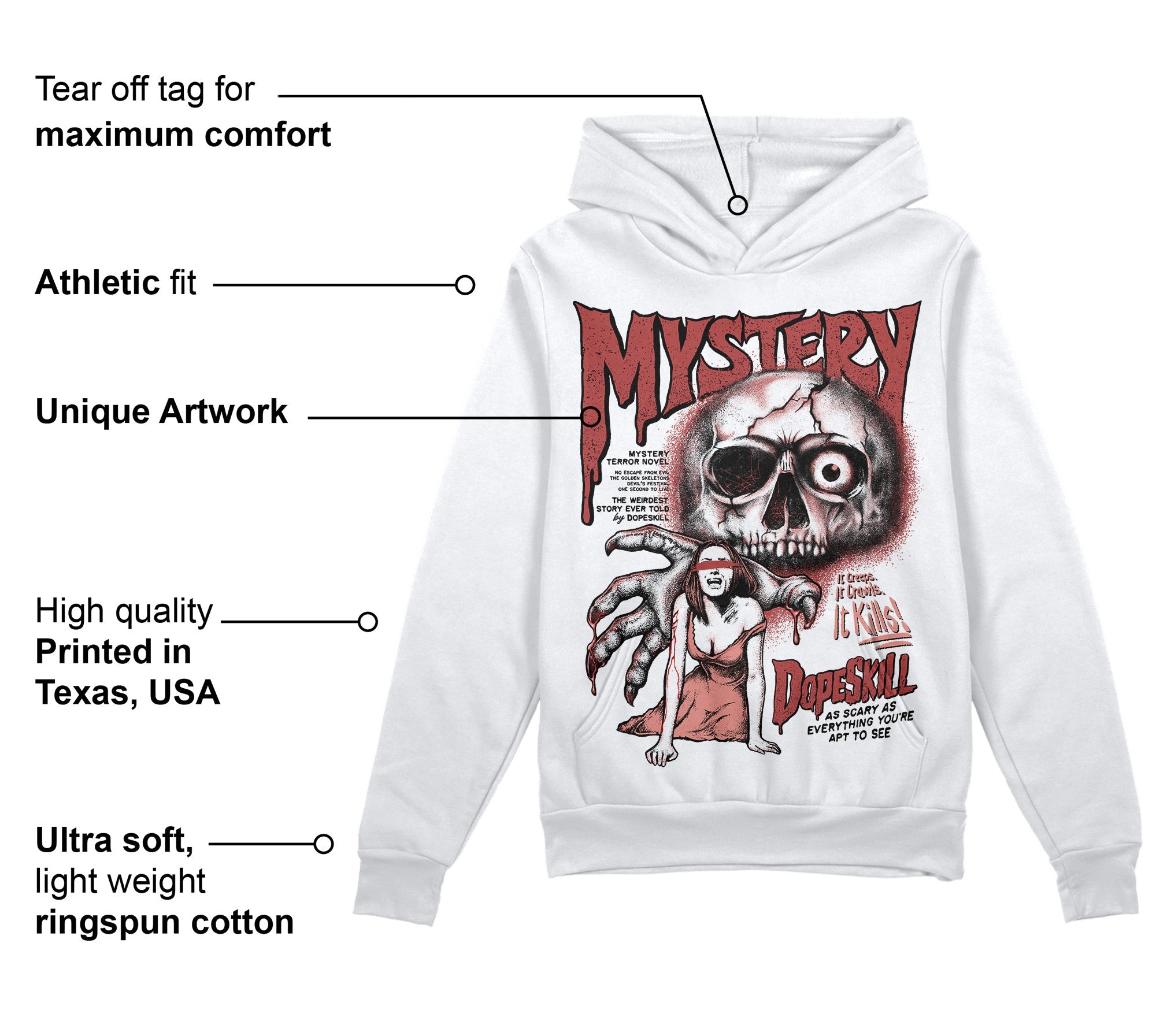 Dune Red 13s superstreetwear Hoodie Sweatshirt Mystery Ghostly Grasp Graphic