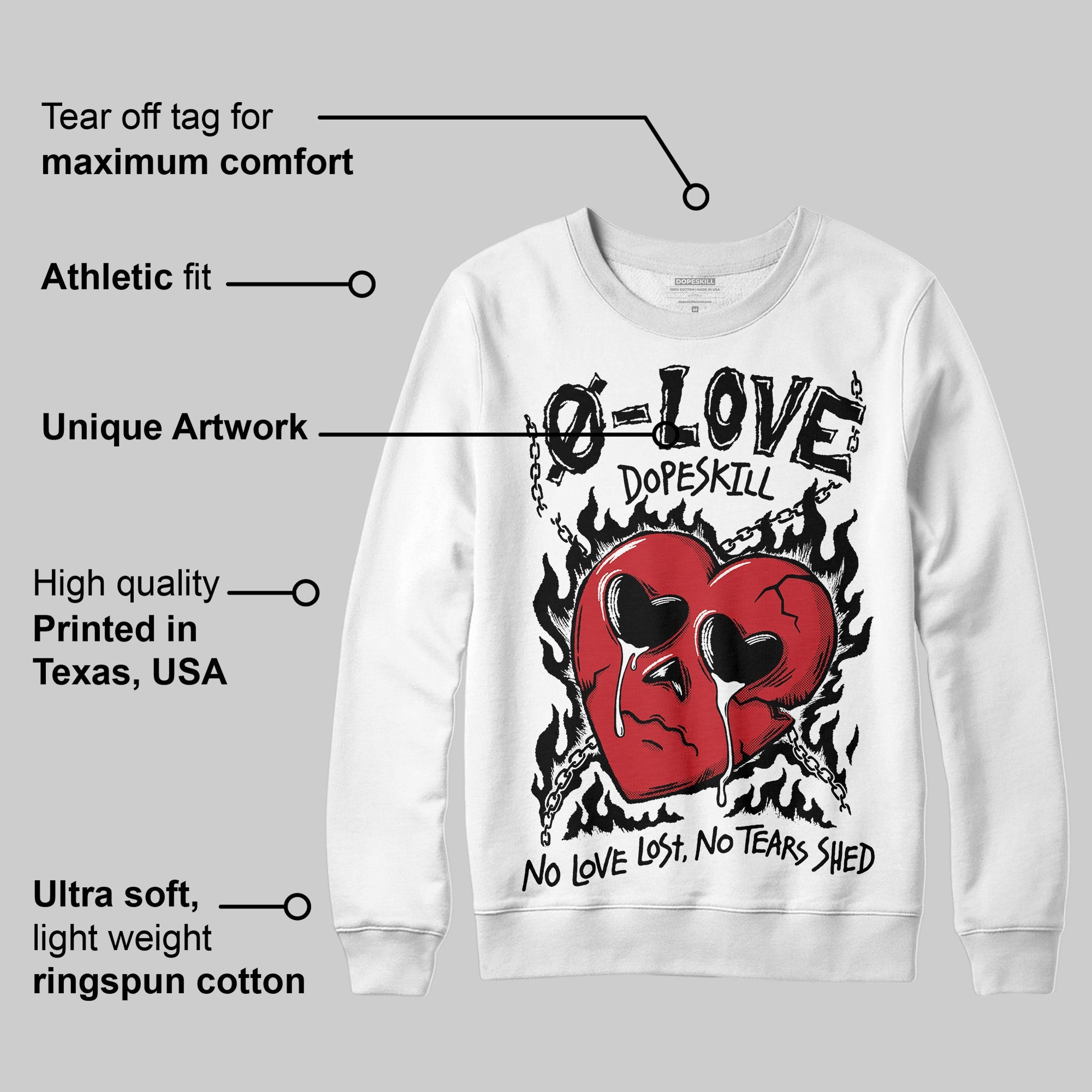 Bred 11s superstreetwear Sweatshirt Crying Heart Graphic