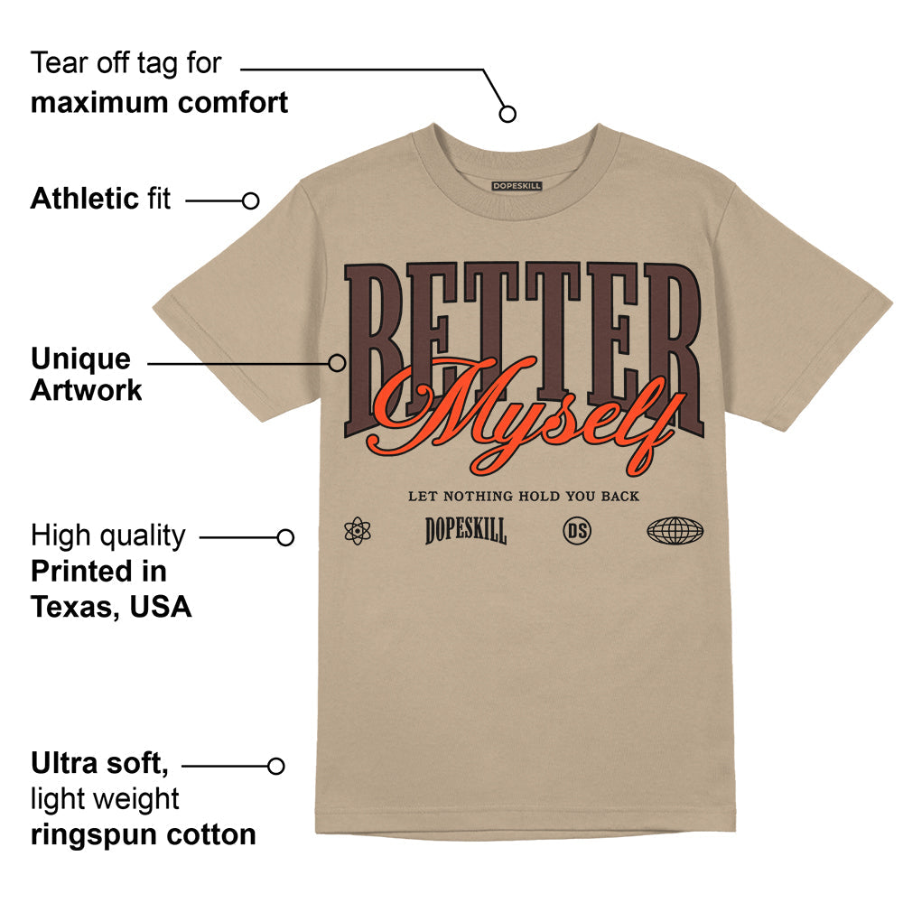 Latte 1s superstreetwear Medium Brown T-shirt Better Myself Graphic