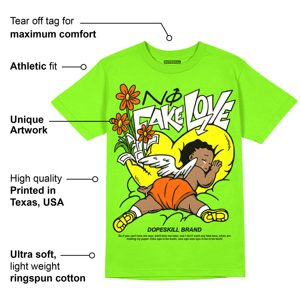 Neon Green Collection superstreetwear Neon Green T-shirt No Fake Love Graphic