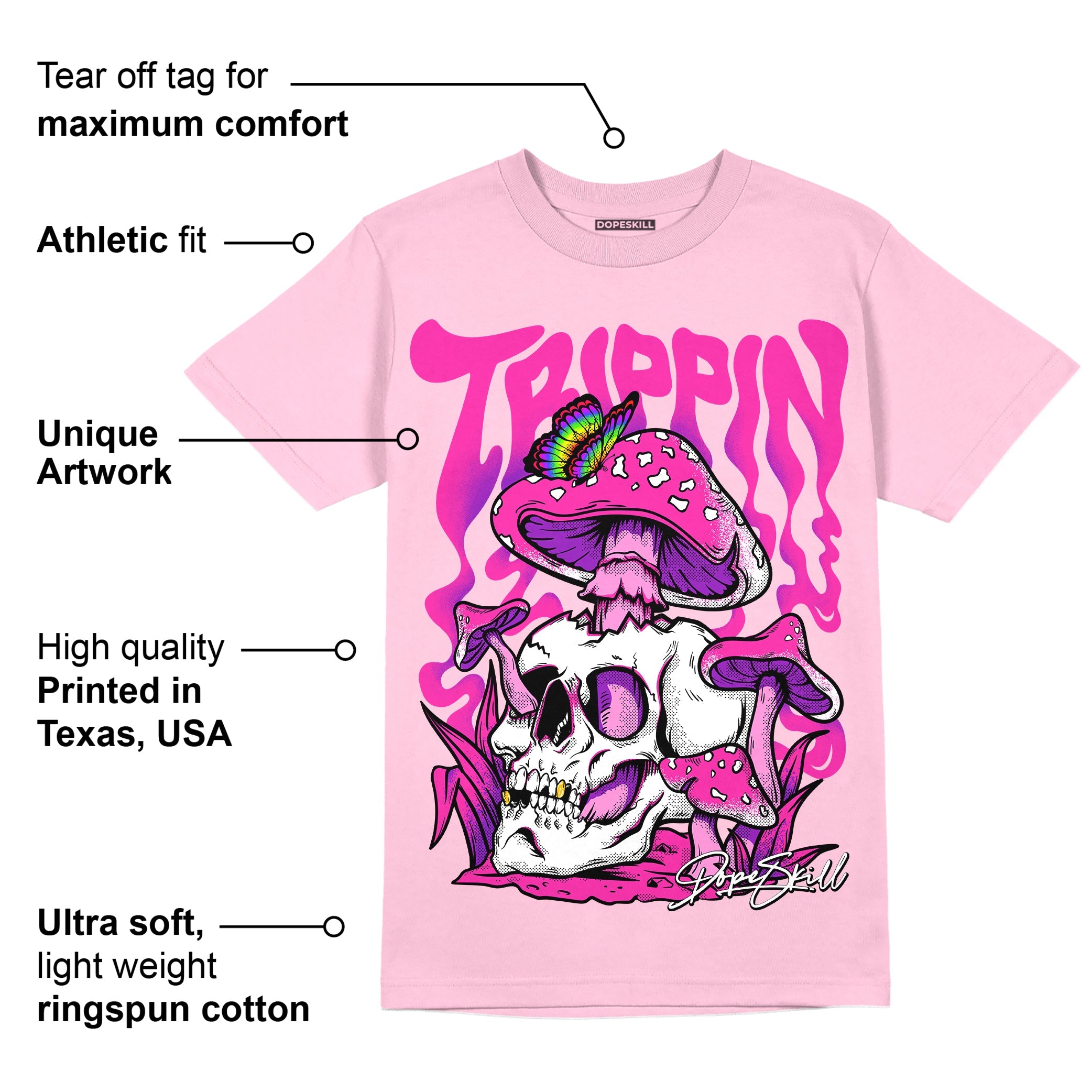 Pink Collection superstreetwear Pink T-shirt Trippin Graphic
