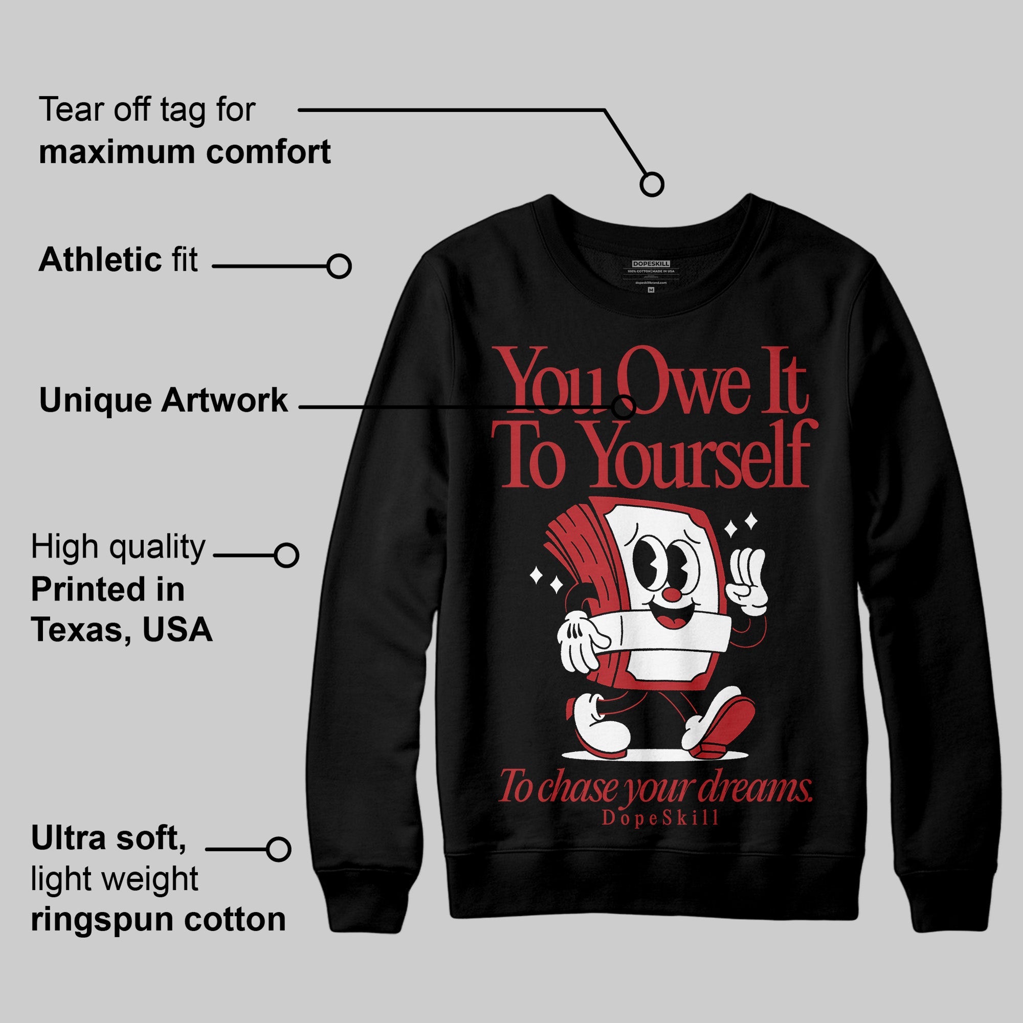 Flu Game 12s superstreetwear Sweatshirt Owe It To Yourself Graphic