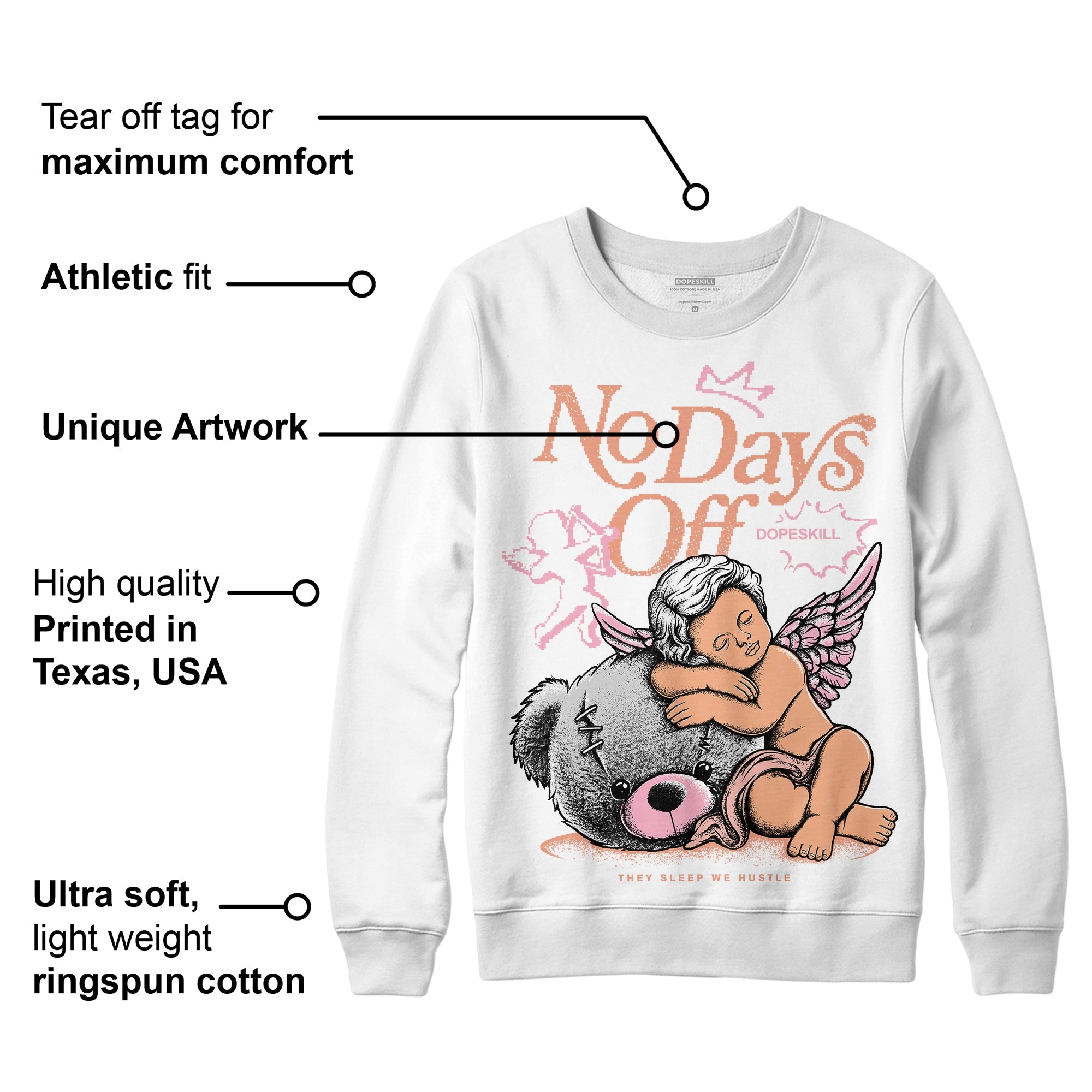 Legend Pink 11s superstreetwear Sweatshirt New No Days Off Graphic