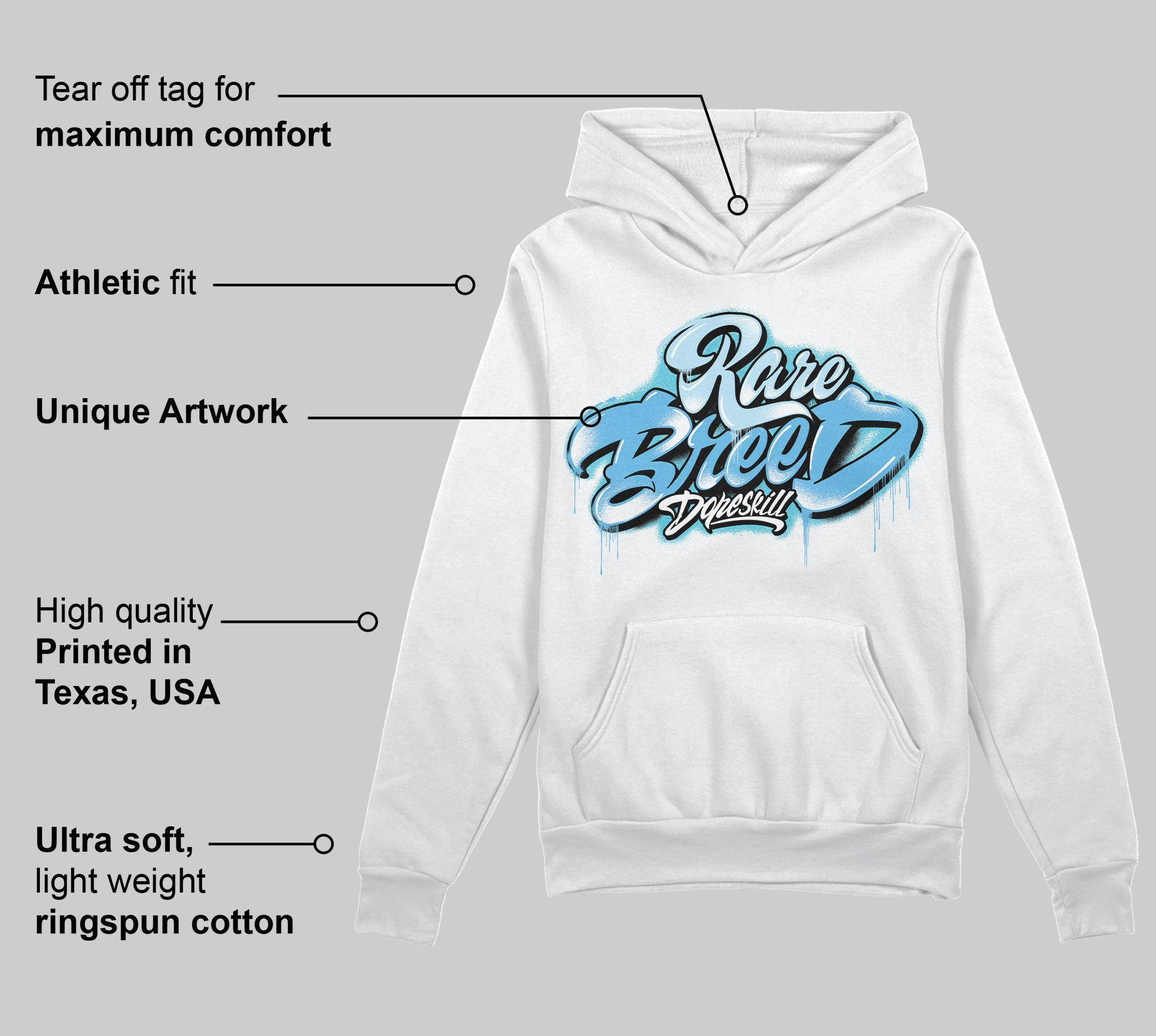 Legend Blue 11s superstreetwear Hoodie Sweatshirt Rare Breed Type Graphic