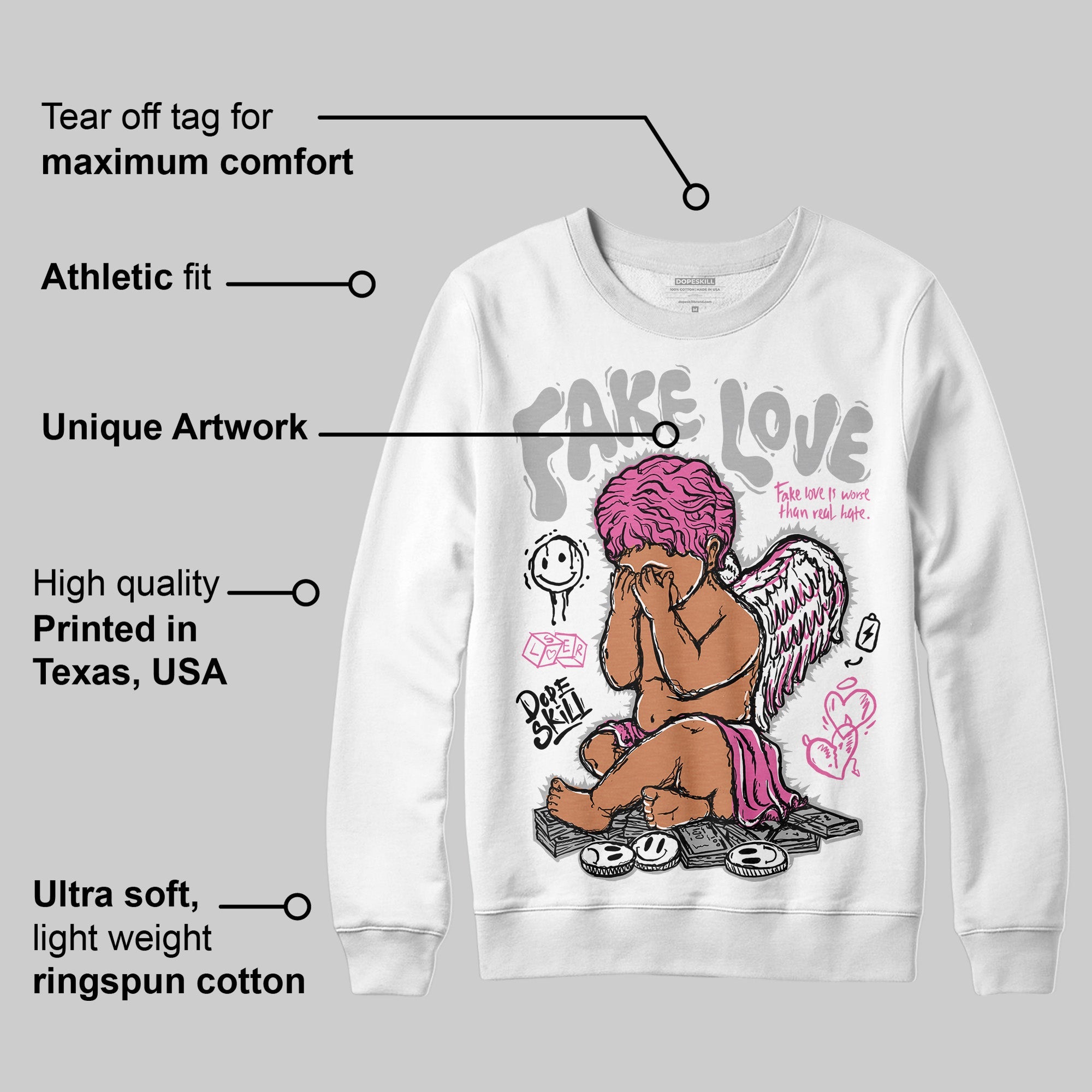 Kayano 14 Cream Sweet Pink superstreetwear Sweatshirt False Love Graphic