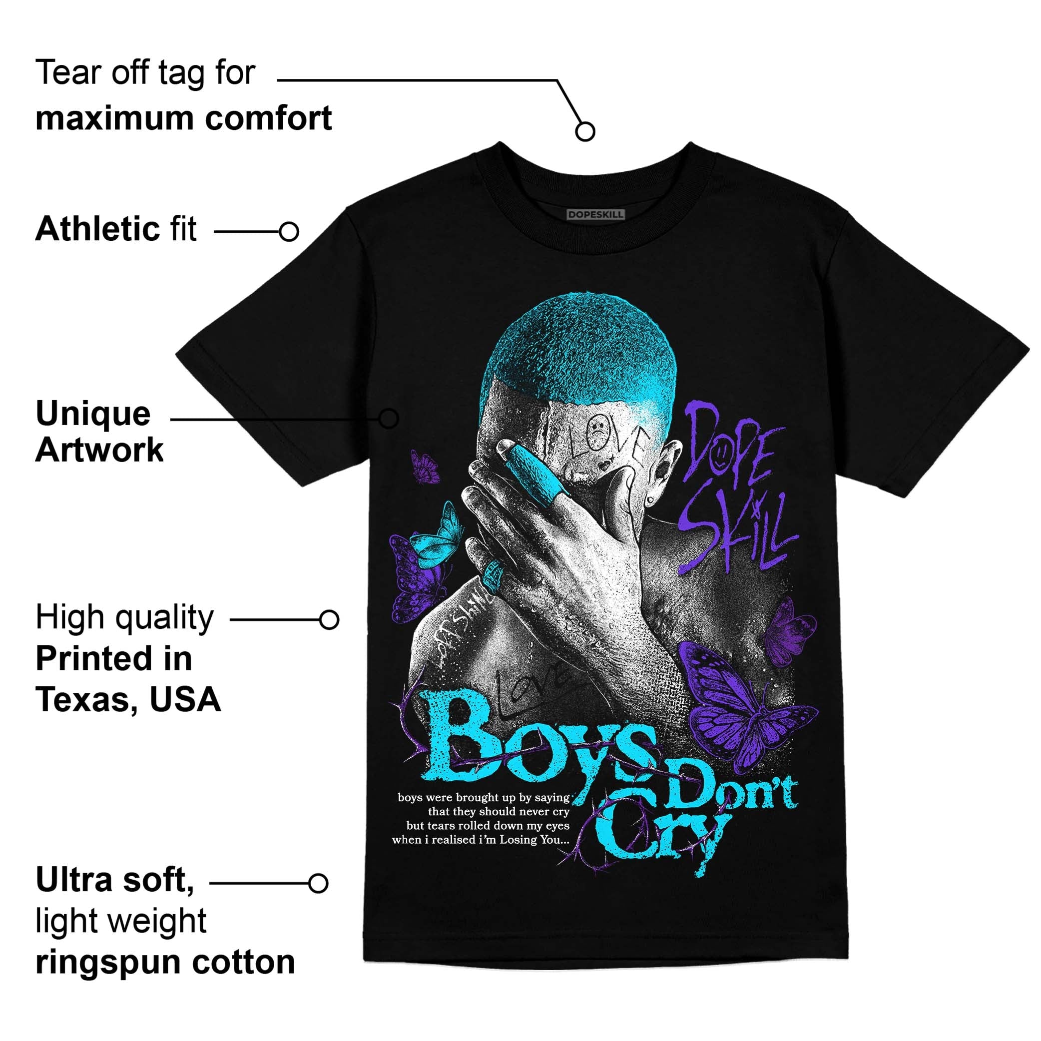 Aqua 6s superstreetwear T-Shirt Boys Don't Cry Graphic