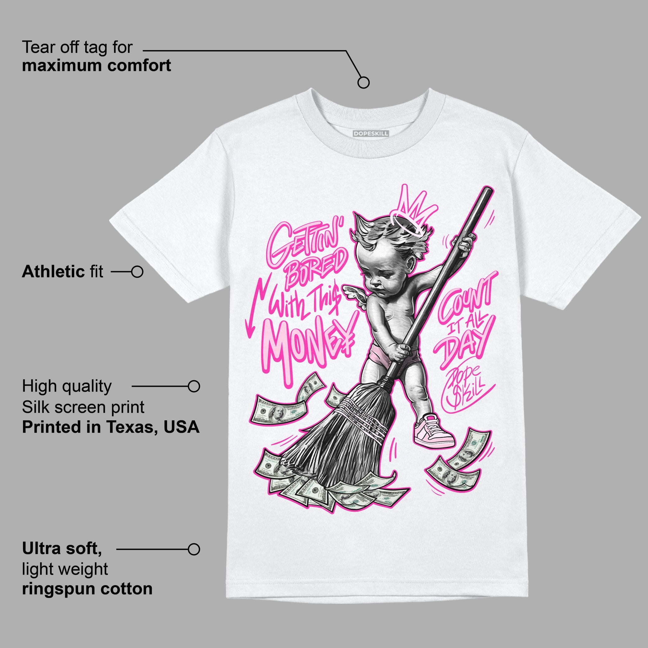 Triple Pink Dunk Low superstreetwear T-Shirt Gettin Bored With This Money Graphic