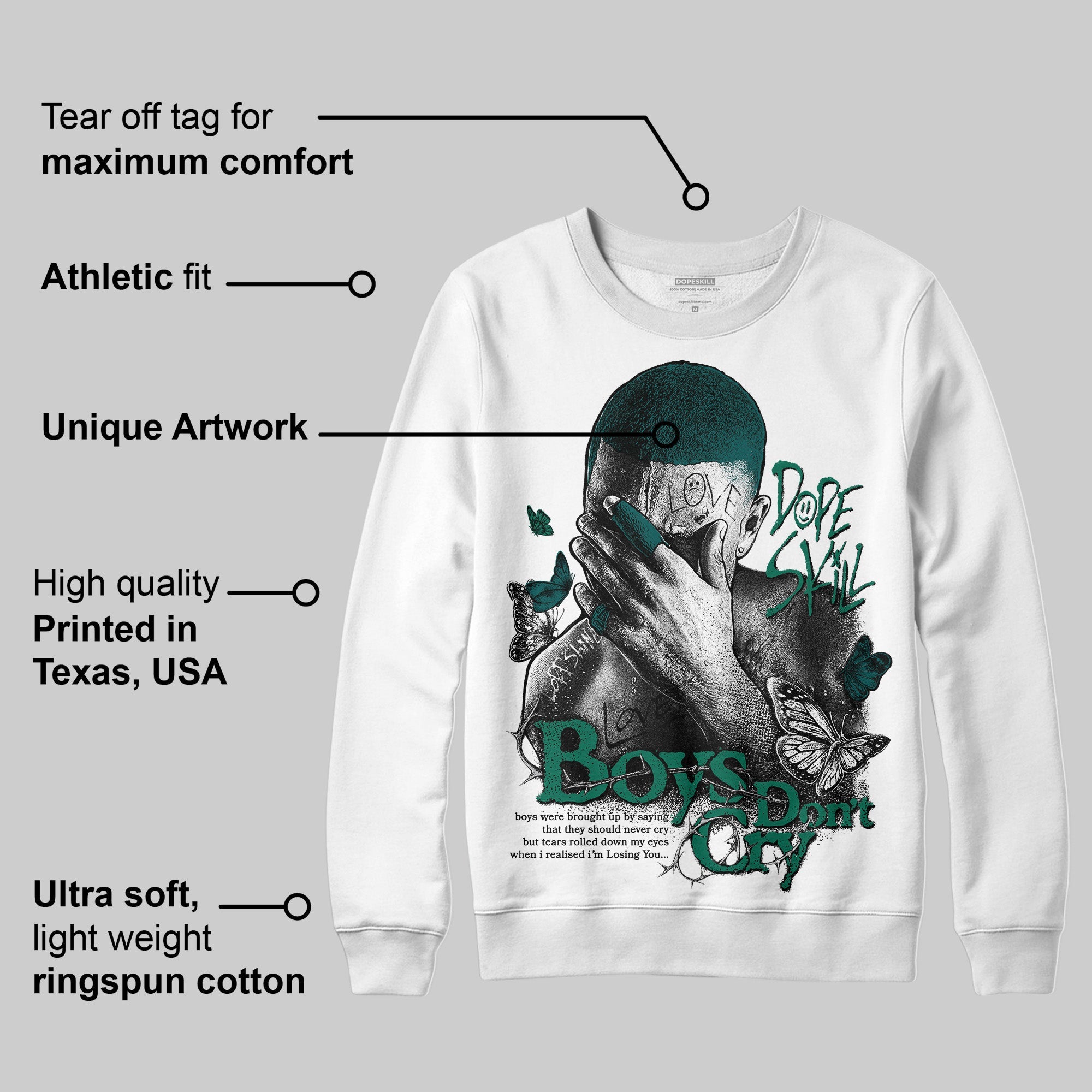 Gel 1130 White Dark Neptune superstreetwear Sweatshirt Boys Don't Cry Graphic