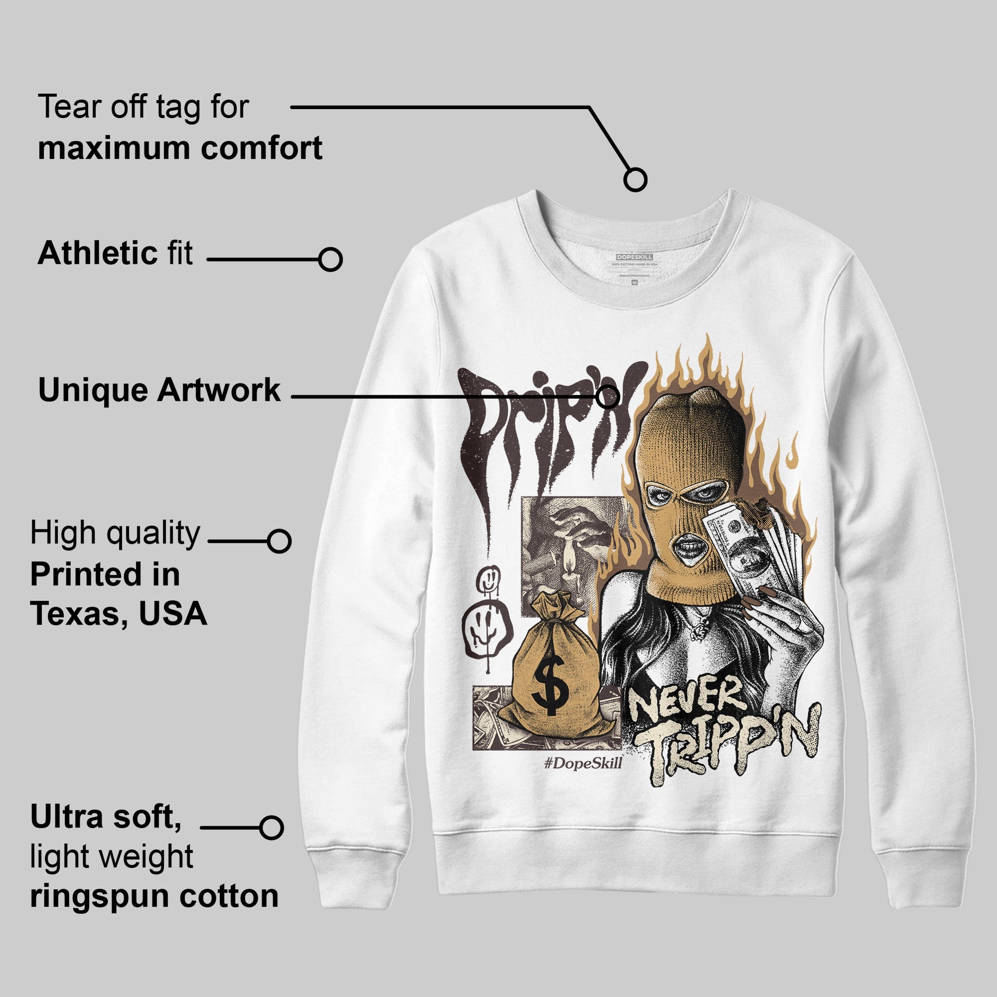 Earth 5s superstreetwear Sweatshirt Drip'n Never Tripp'n Graphic