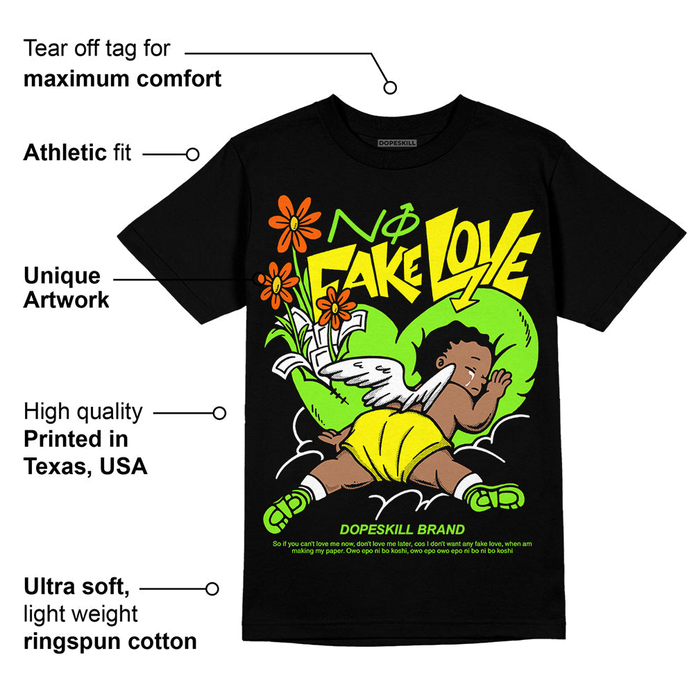 Neon Green Collection superstreetwear T-Shirt No Fake Love Graphic