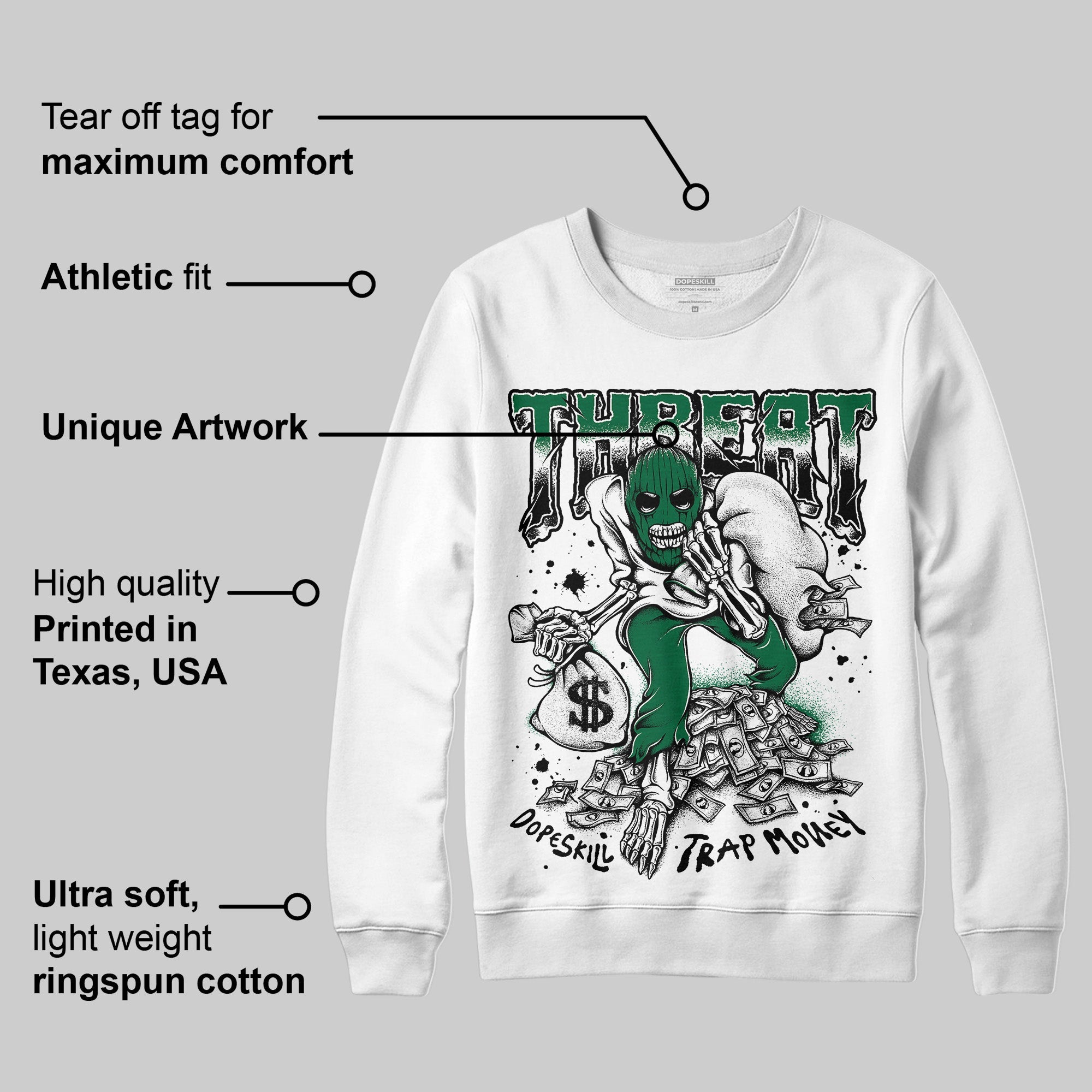 Pine Green 13s superstreetwear Sweatshirt Threat Graphic