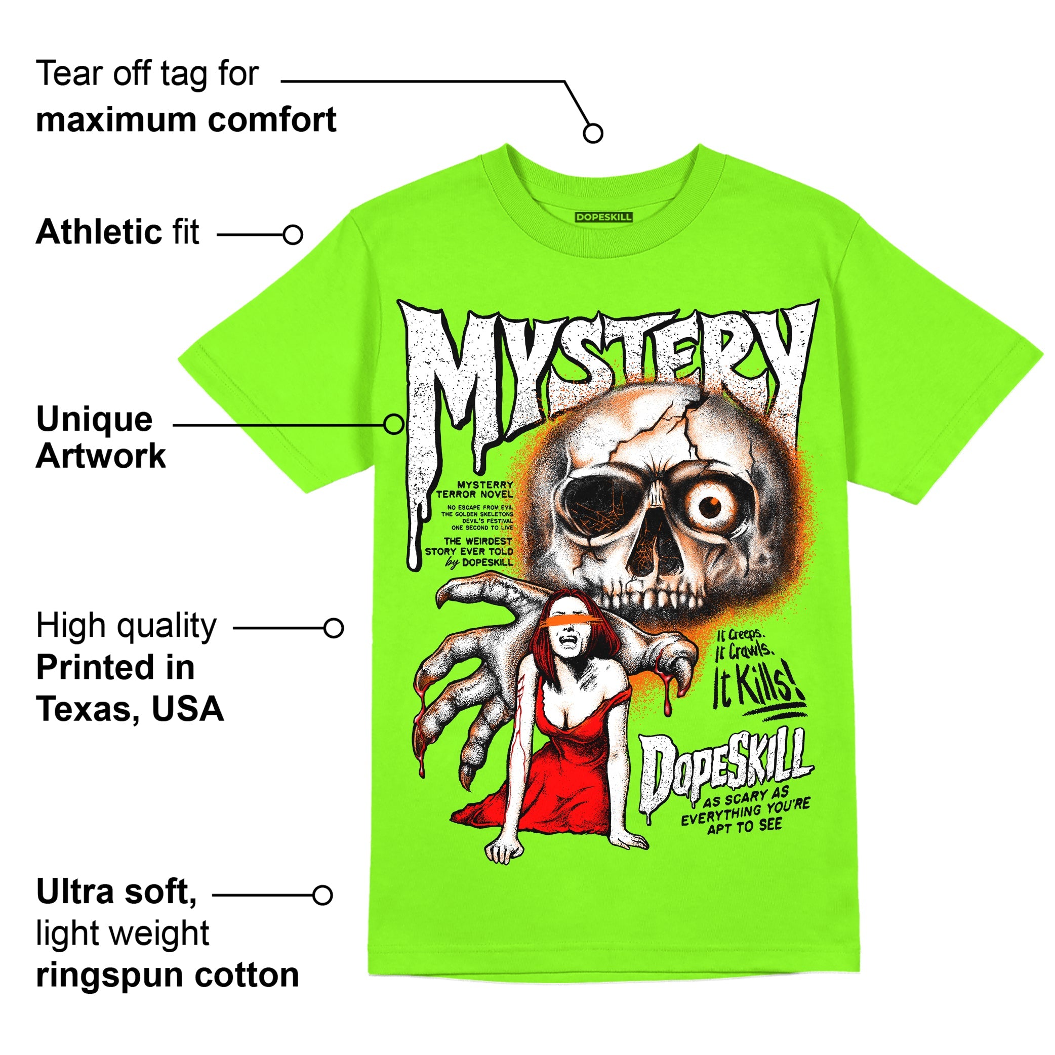 Neon Green Collection superstreetwear Neon Green T-shirt Mystery Ghostly Grasp Graphic