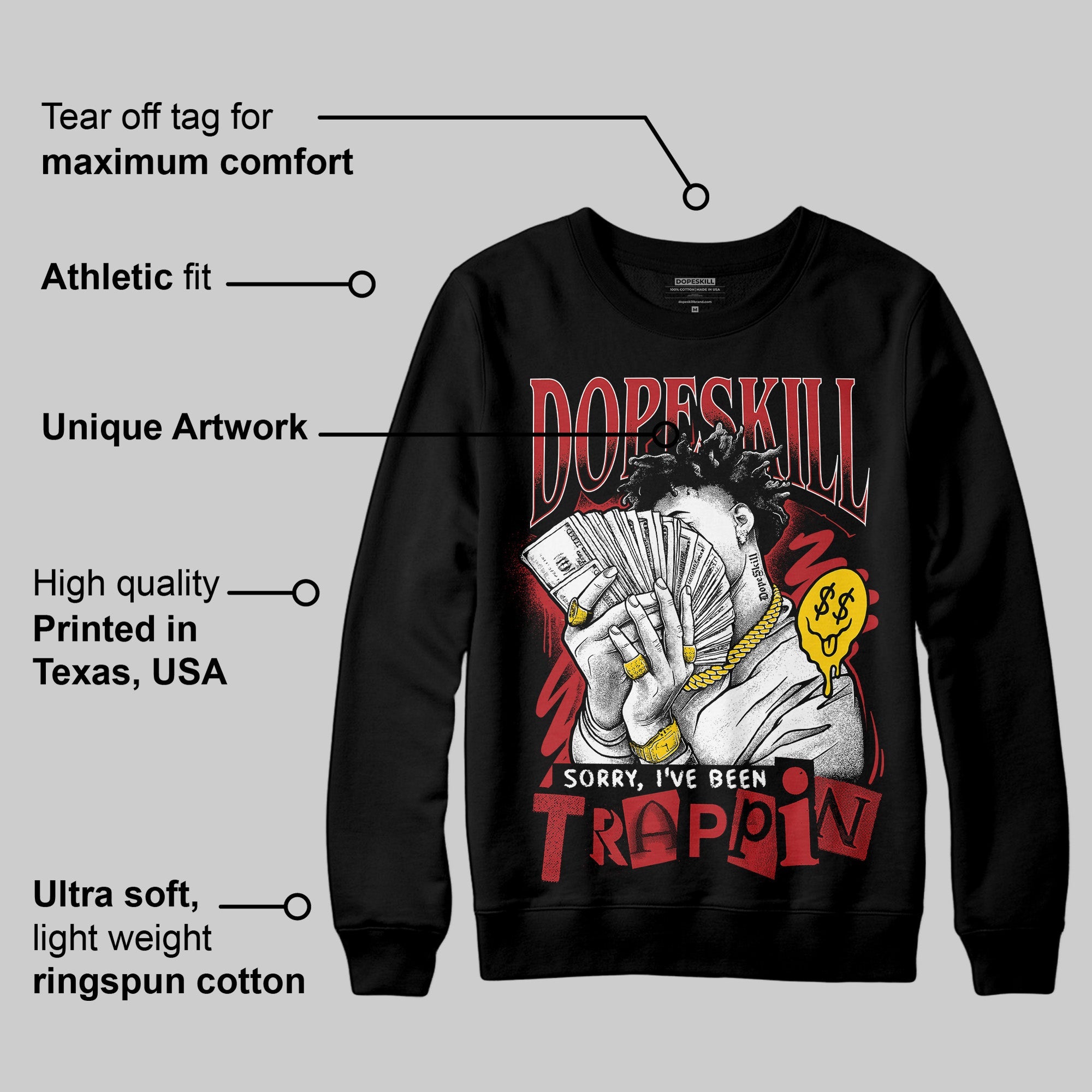 Flu Game 12s superstreetwear Sweatshirt Sorry I've Been Trappin Graphic