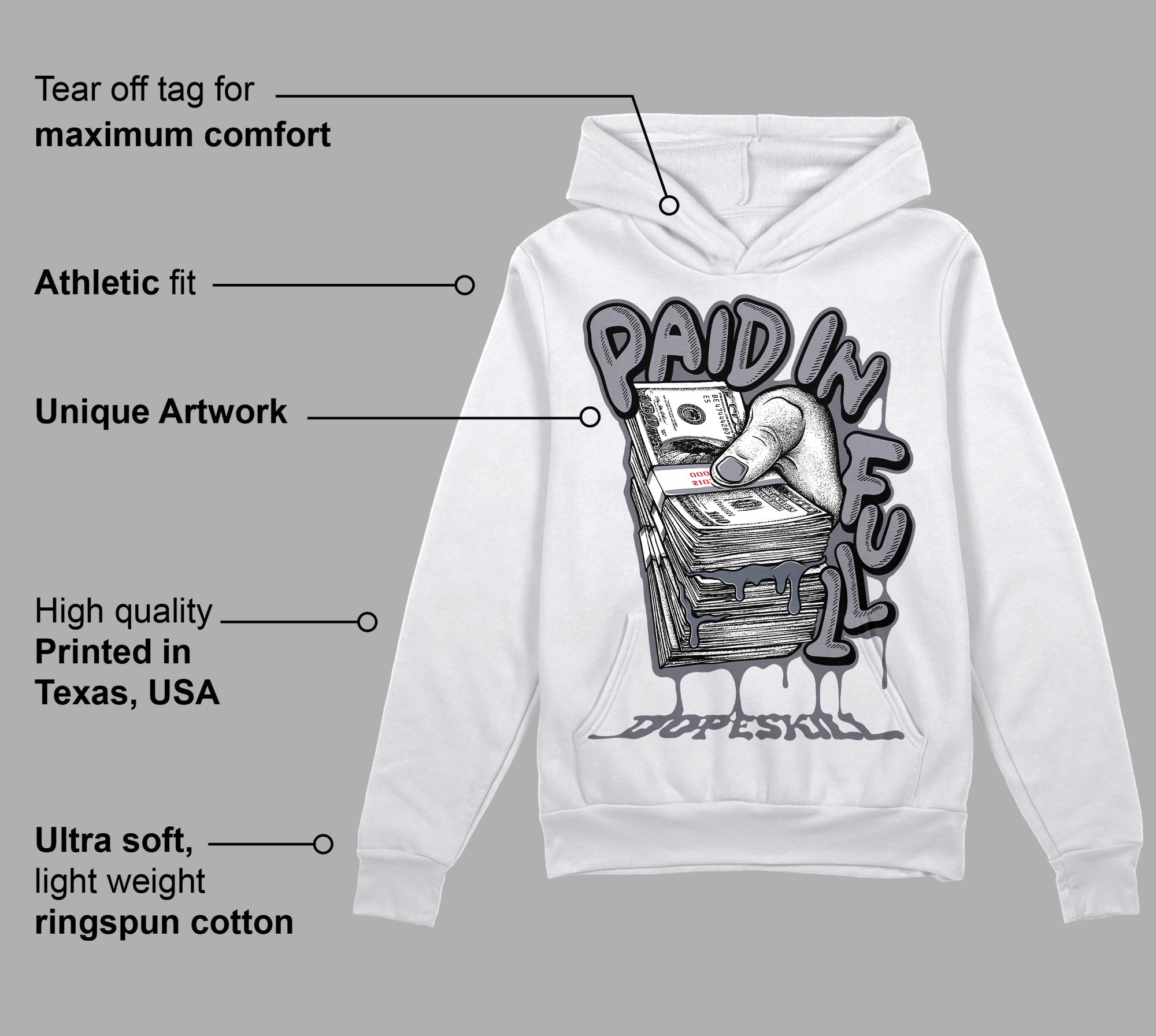 Stealth 14s superstreetwear Hoodie Sweatshirt Paid In Full Graphic