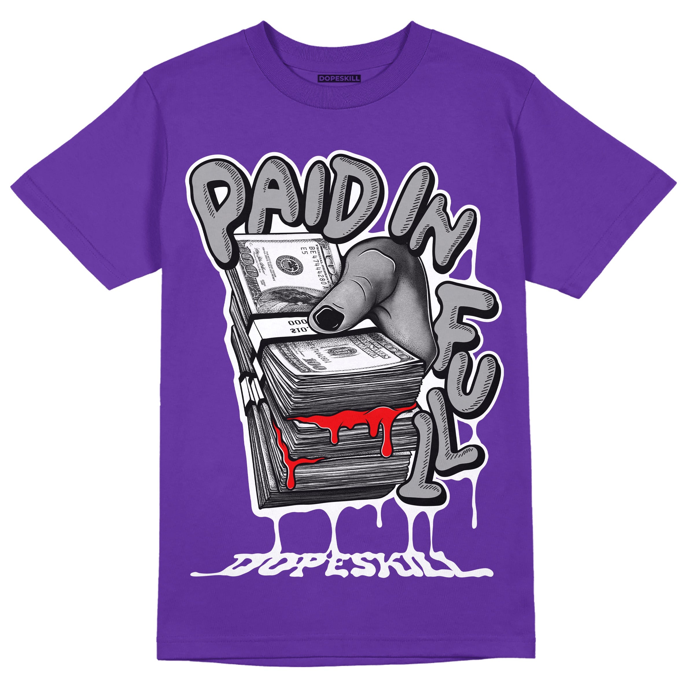 PURPLE Collection superstreetwear Purple T-shirt Paid In Full Graphic