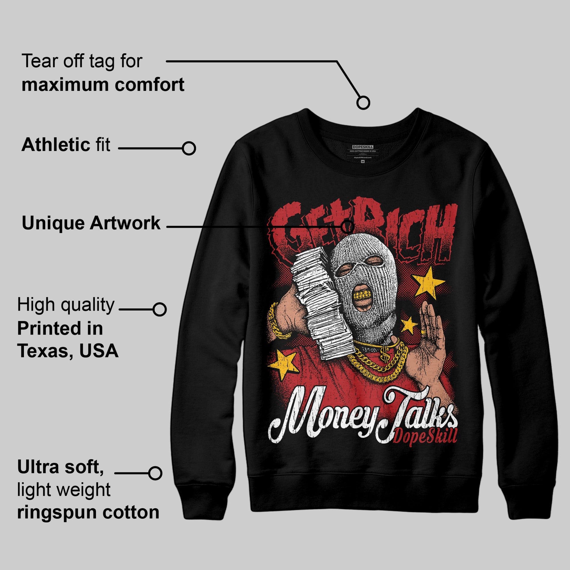 Flu Game 12s superstreetwear Sweatshirt Get Rich Graphic