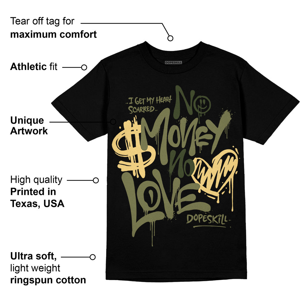 Craft Olive 4s superstreetwear T-Shirt No Money No Love Typo Graphic