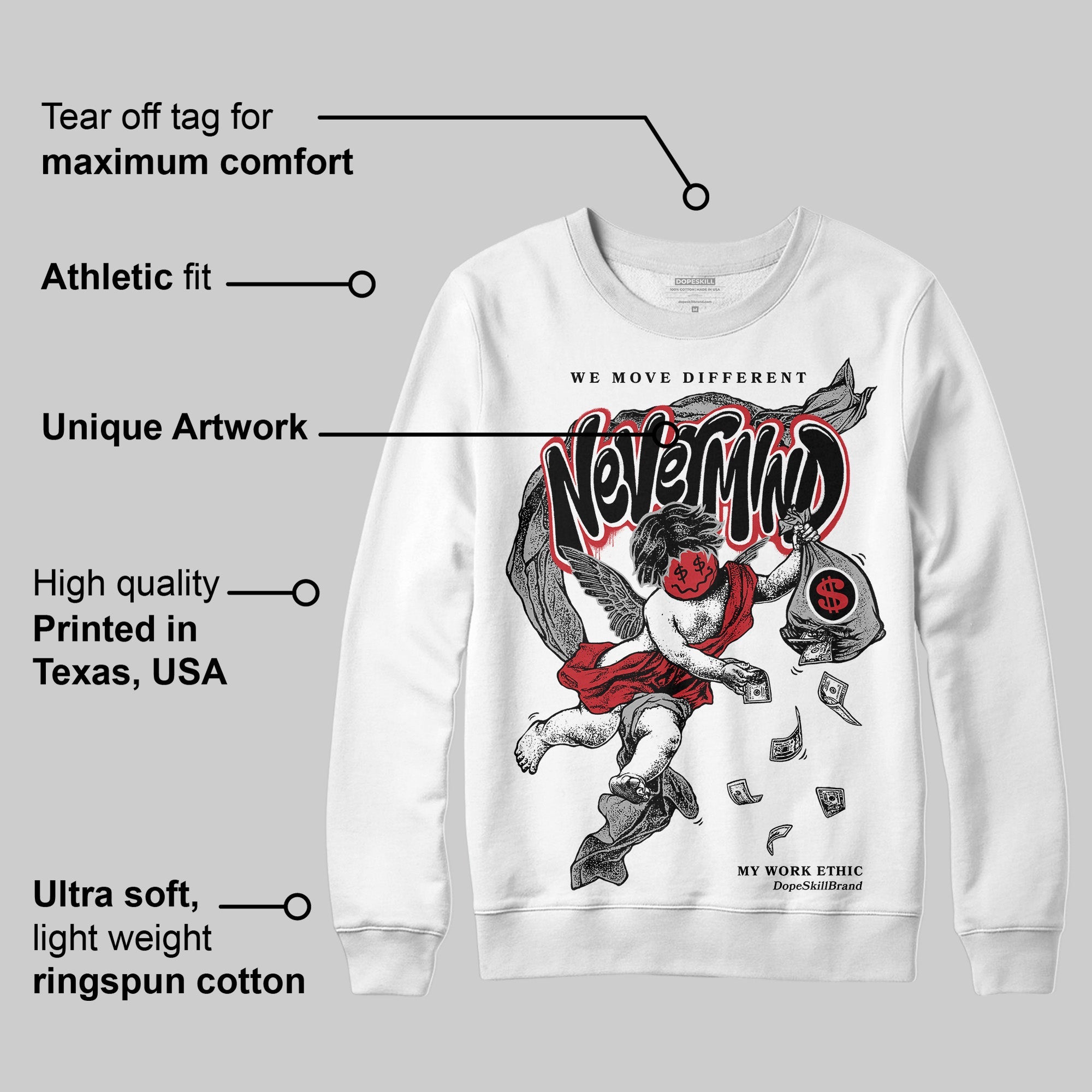 Bred 11s superstreetwear Sweatshirt Nevermind Graphic