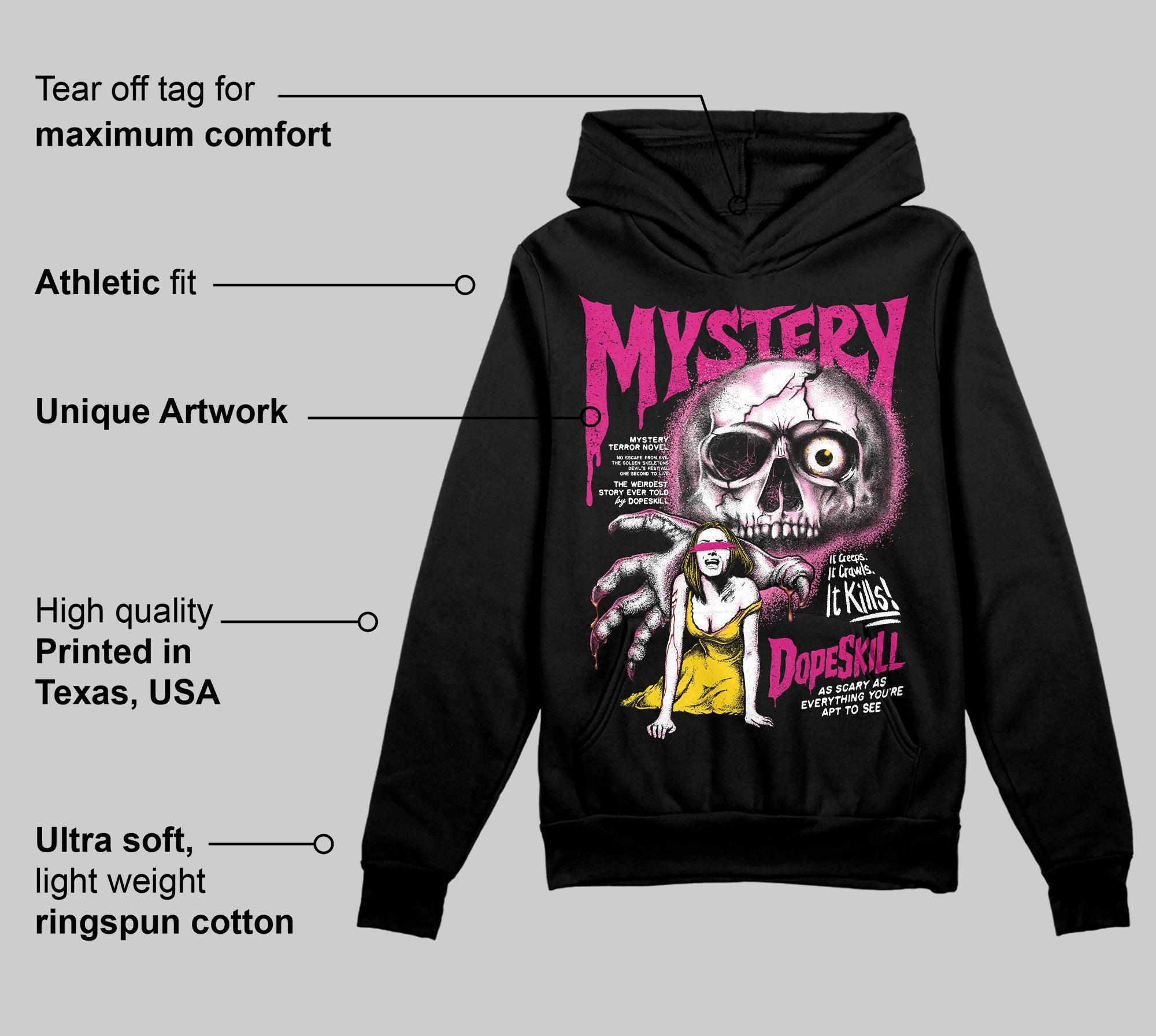 Rick RO Pink Leather Sneakers superstreetwear Hoodie Sweatshirt Mystery Ghostly Grasp Graphic