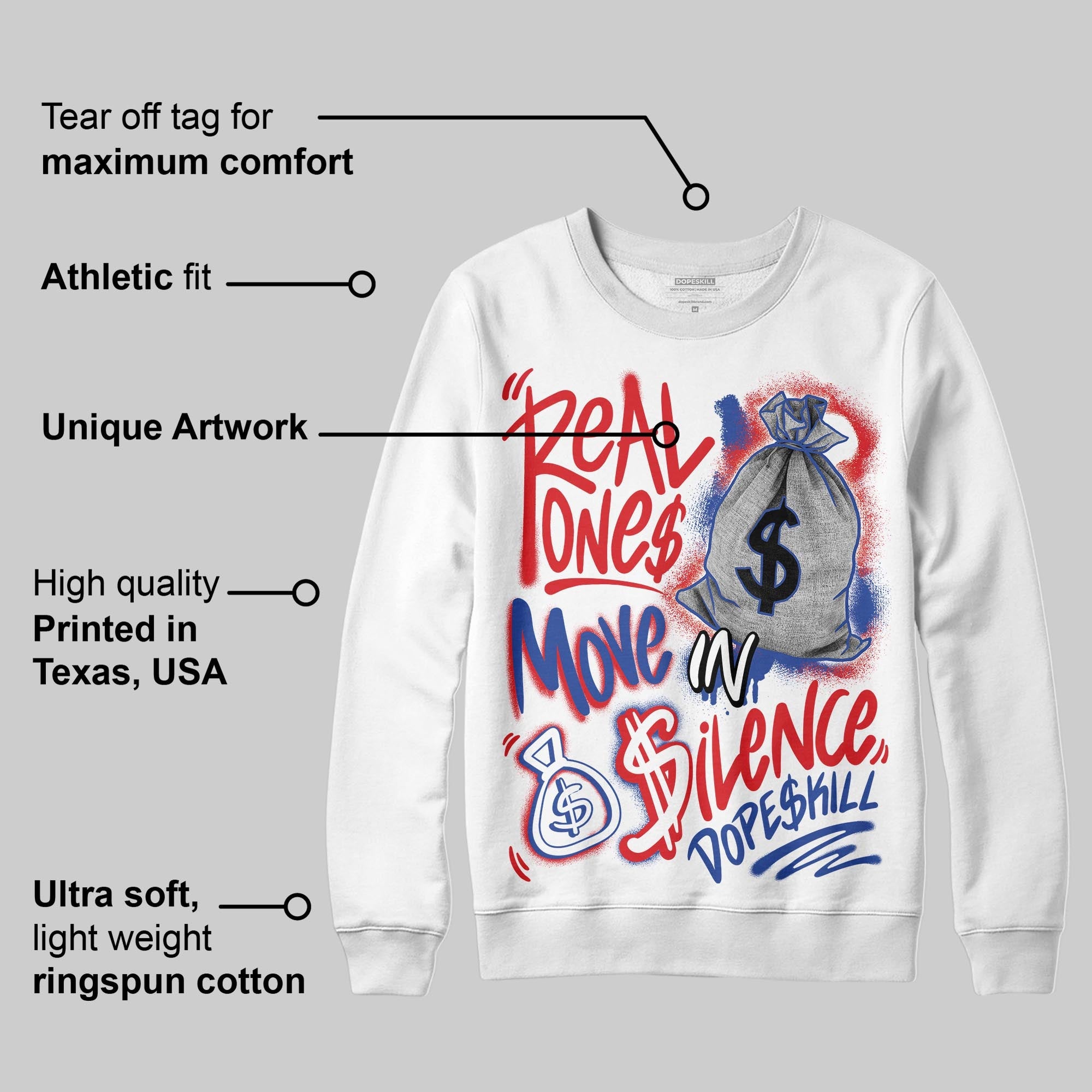 Seoul 2.0 3s superstreetwear Sweatshirt Real Ones Move In Silence Graphic