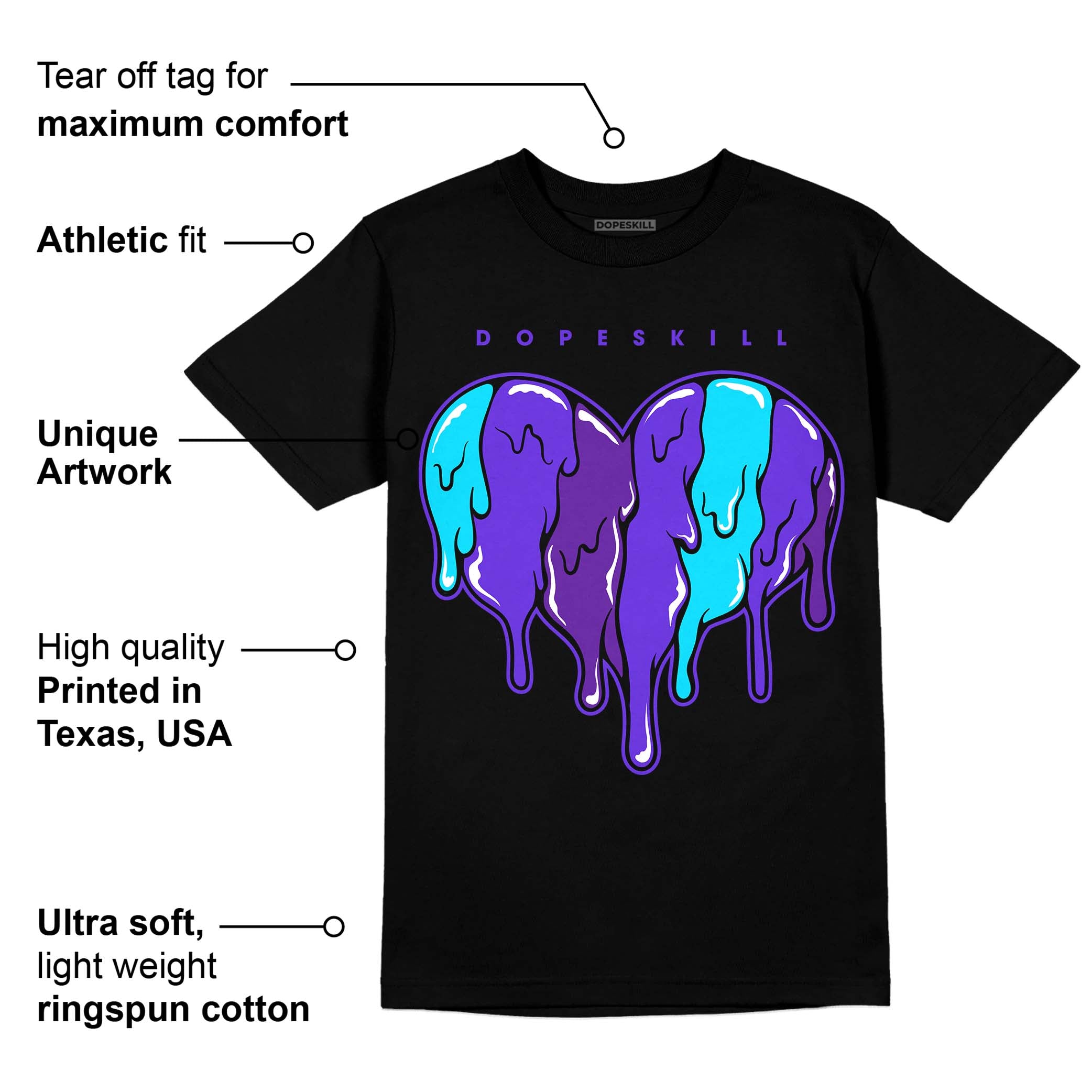 Aqua 6s superstreetwear T-Shirt Slime Drip Heart Graphic