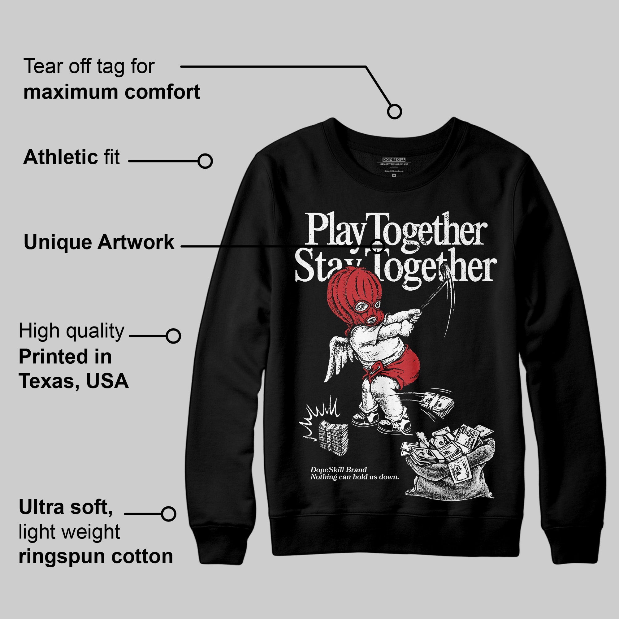 Bred Velvet 11s superstreetwear Sweatshirt Play together,Stay together Graphic