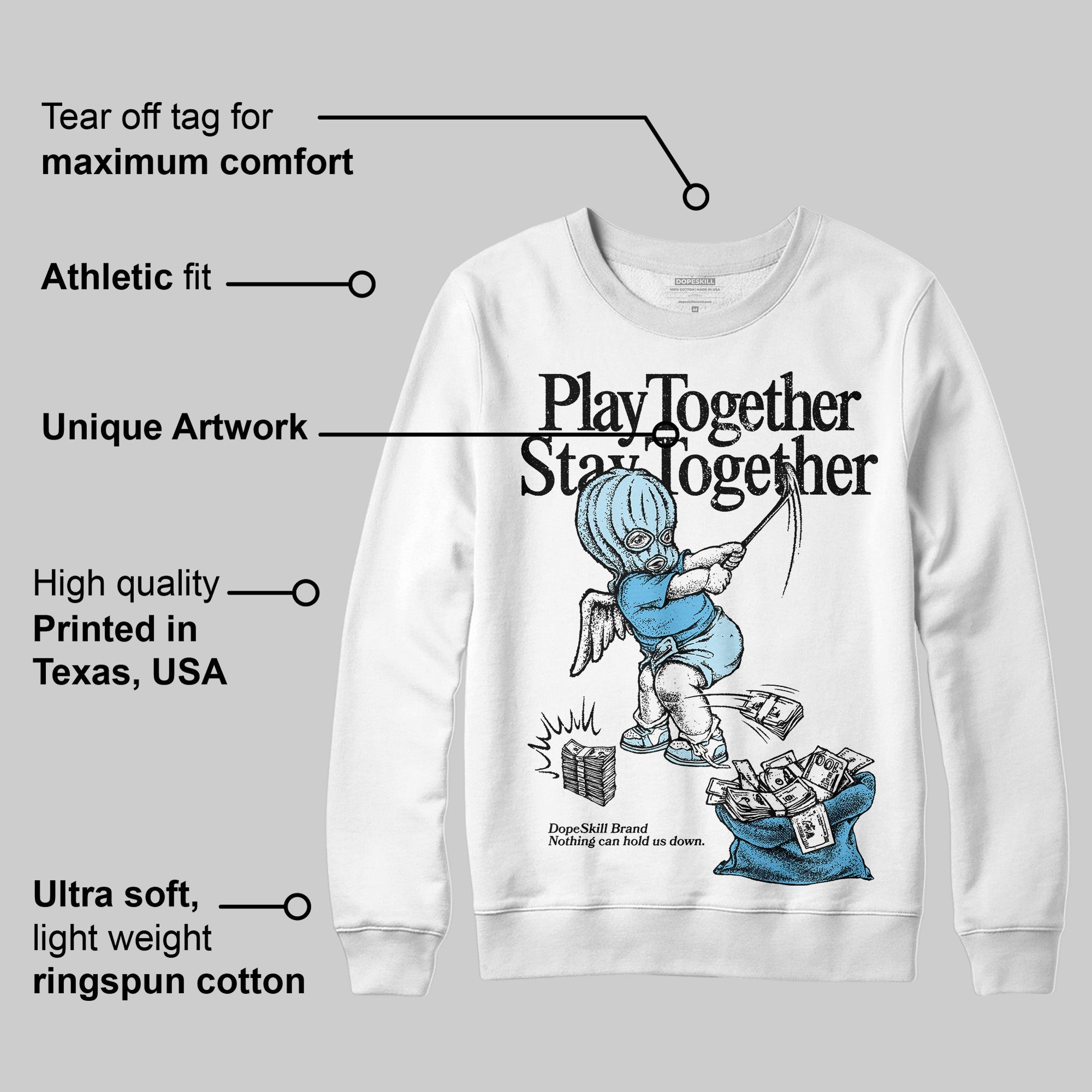 Legend Blue 11s superstreetwear Sweatshirt Play together,Stay together Graphic