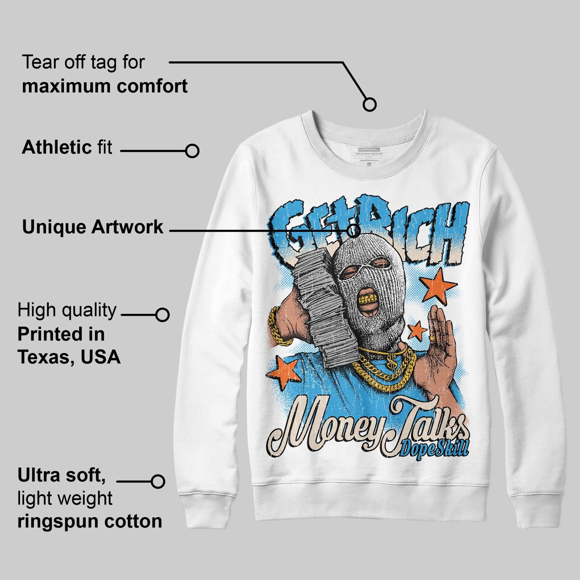 UNC Reimagined 1s superstreetwear Sweatshirt Get Rich Graphic