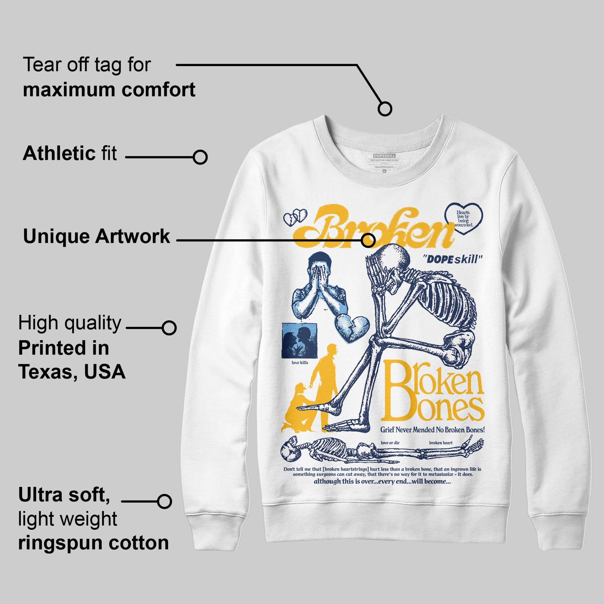 Retro Dunk From Above 4s superstreetwear Sweatshirt Broken Bones Graphic