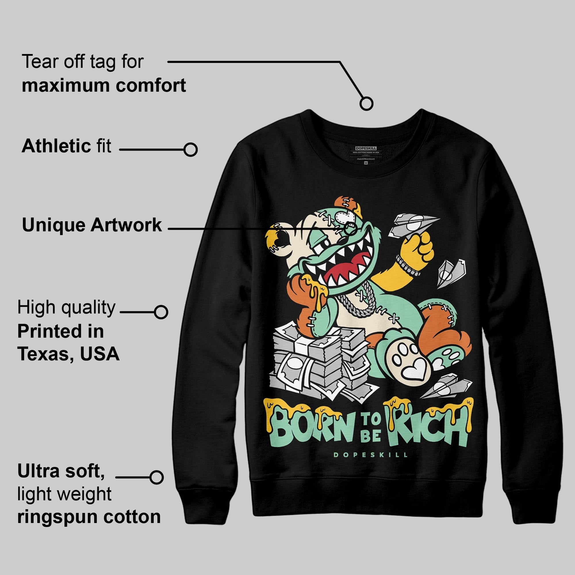 SB Dunk ¡°Rodeo¡± superstreetwear Sweatshirt Born To Be Rich Graphic