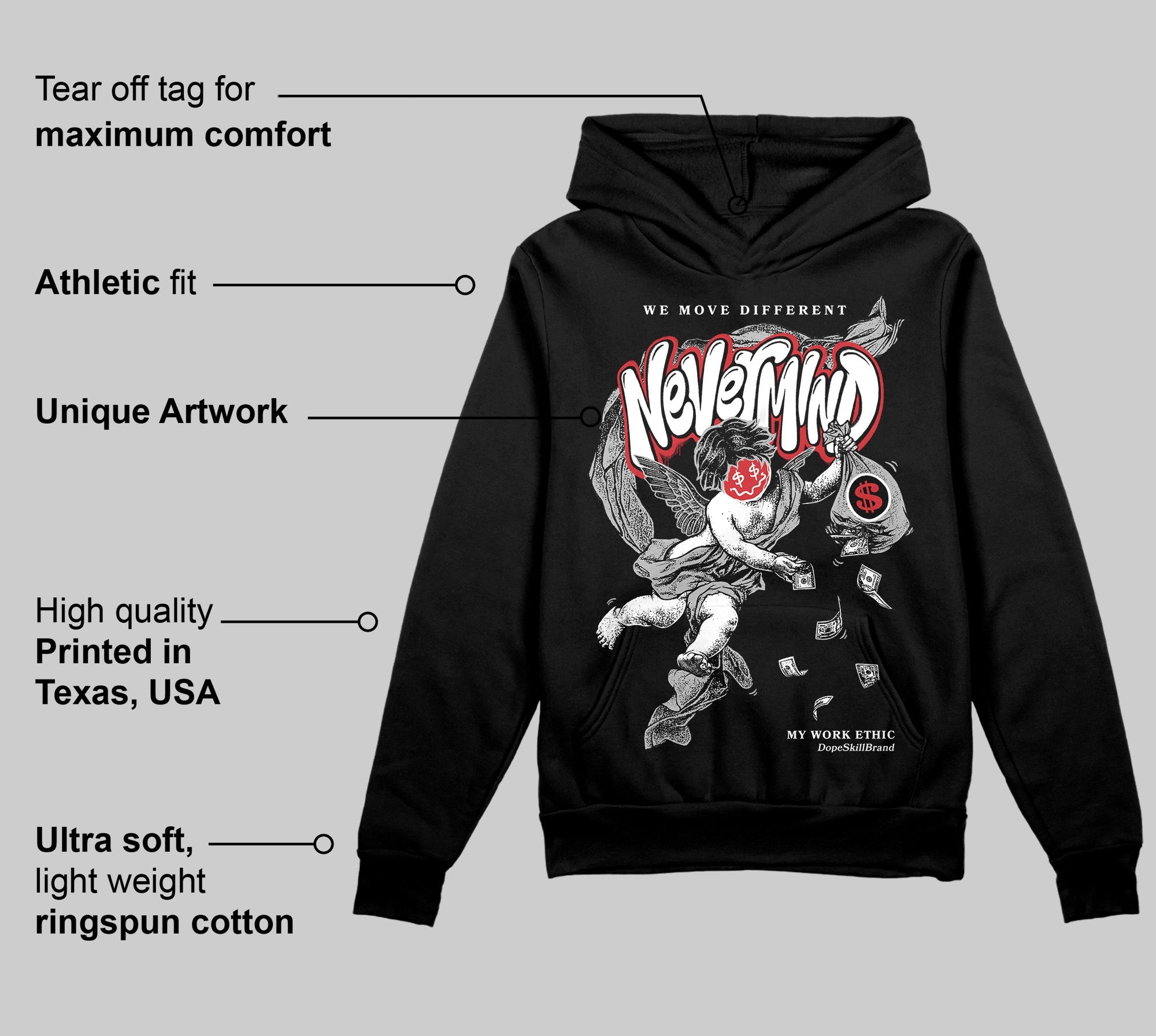 Black Cement 3s superstreetwear Hoodie Sweatshirt Nevermind Graphic