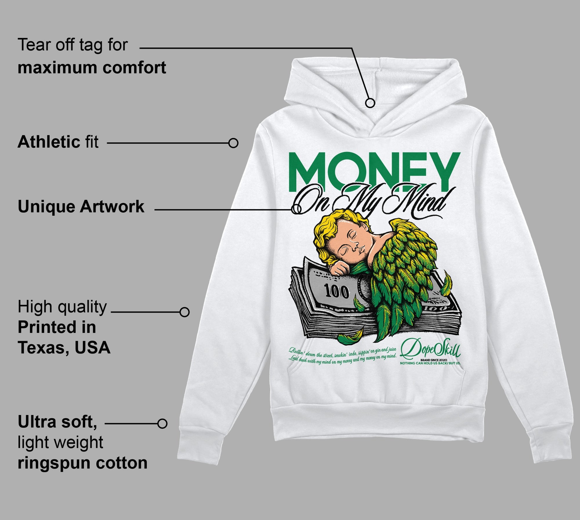 Lucky Green 5s superstreetwear Hoodie Sweatshirt MOMM Graphic