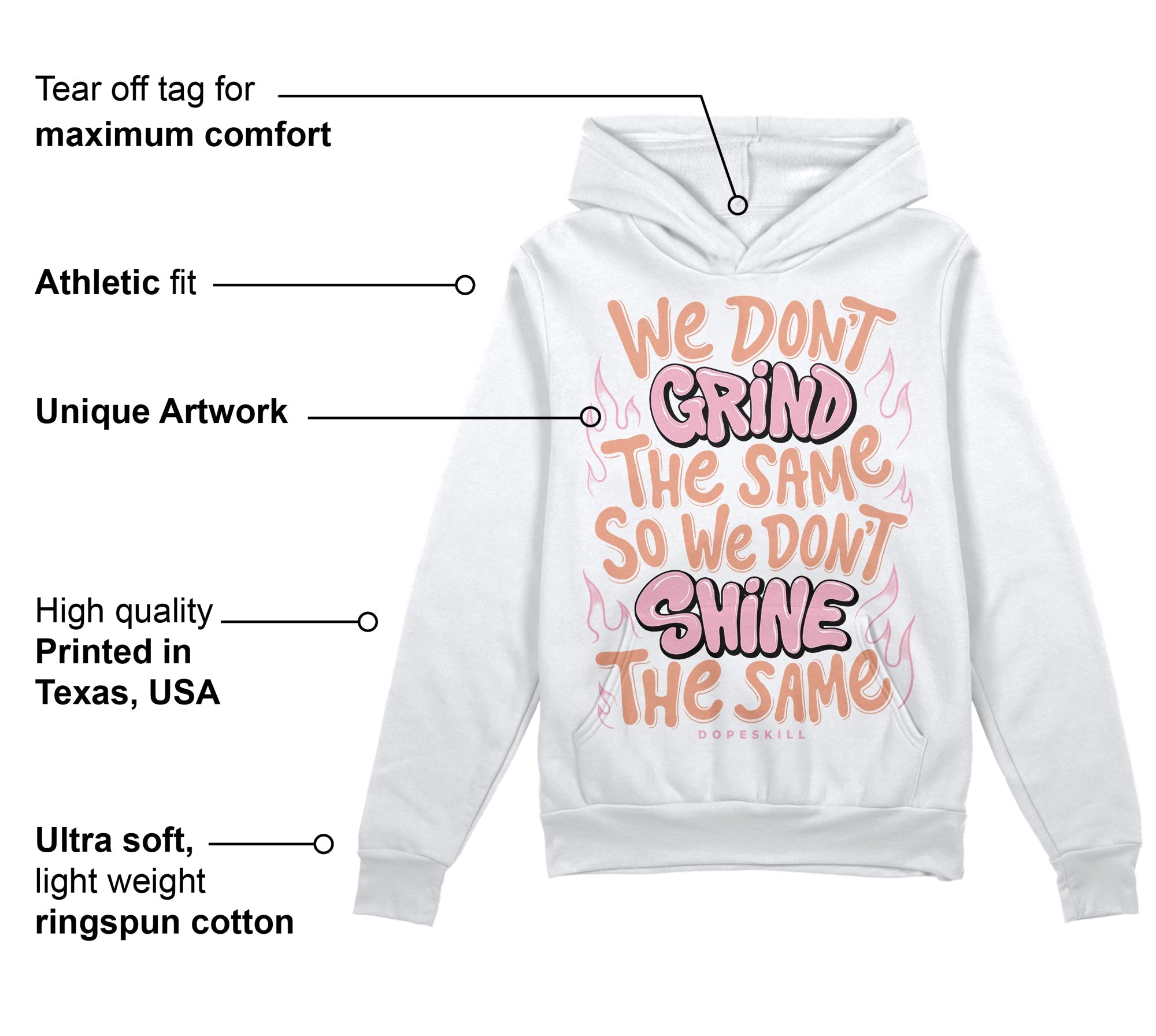 Legend Pink 11s superstreetwear Hoodie Sweatshirt Grind Shine Graphic