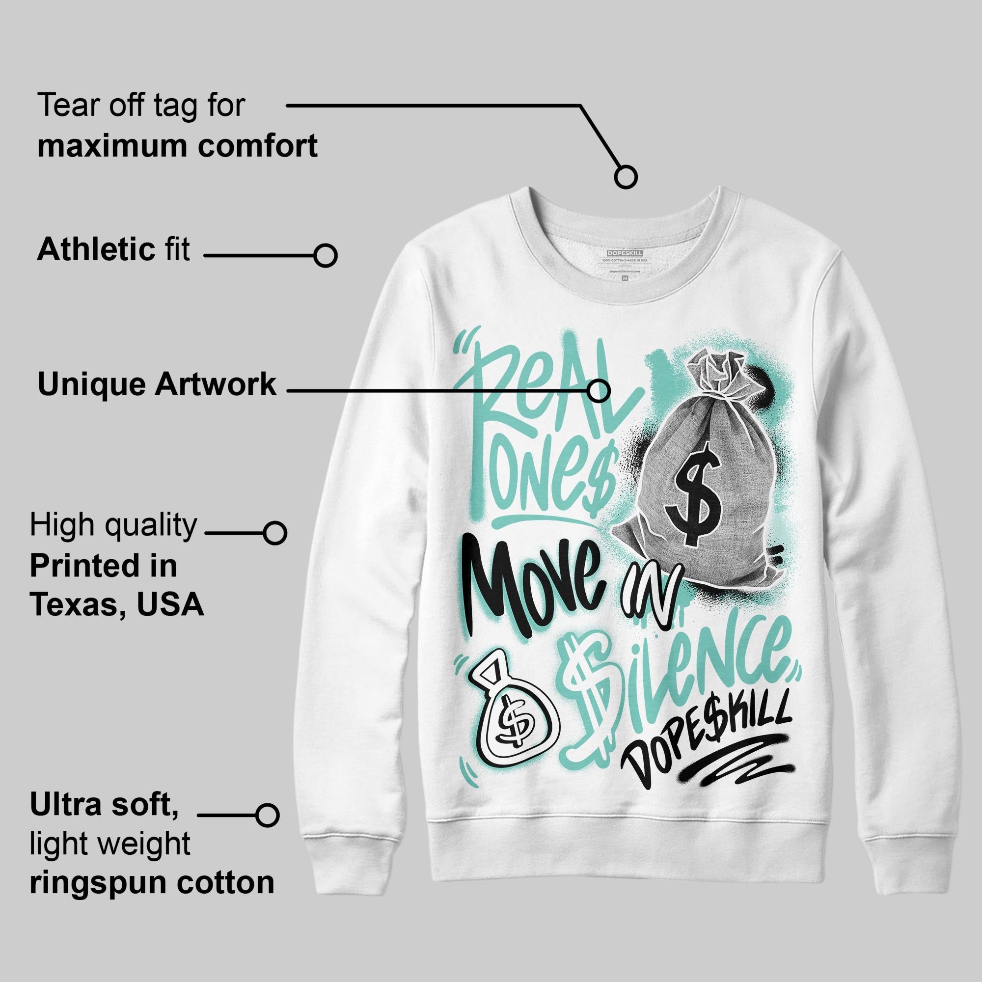 Igloo 11s superstreetwear Sweatshirt Real Ones Move In Silence Graphic